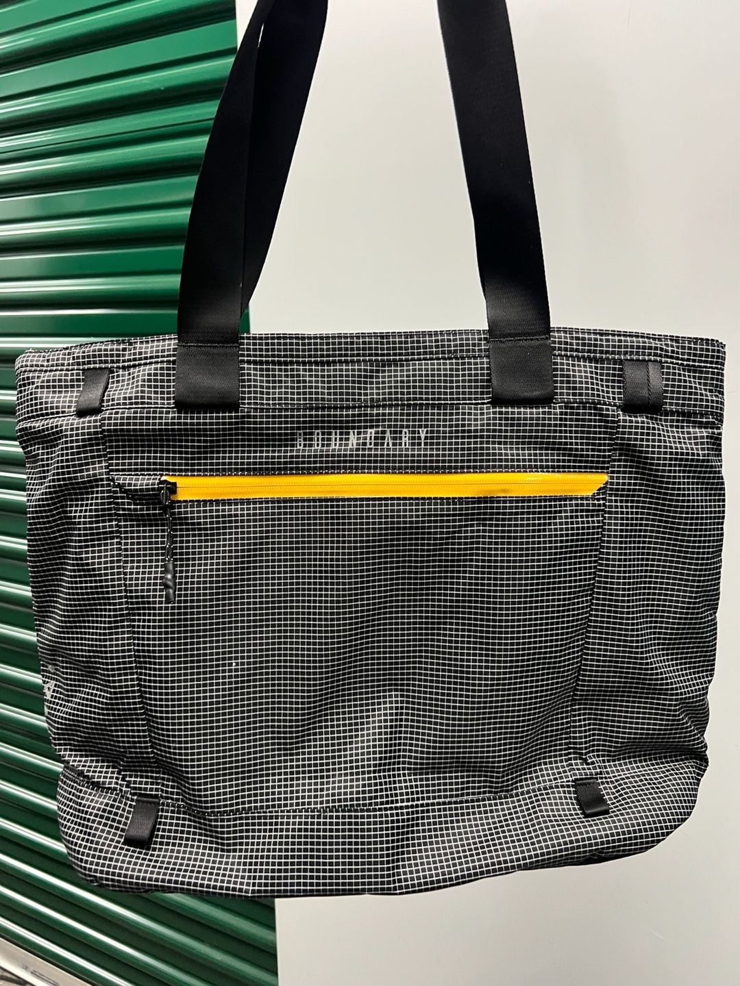Boundary Rennen Ripstop Tote Bag Black Grid 2