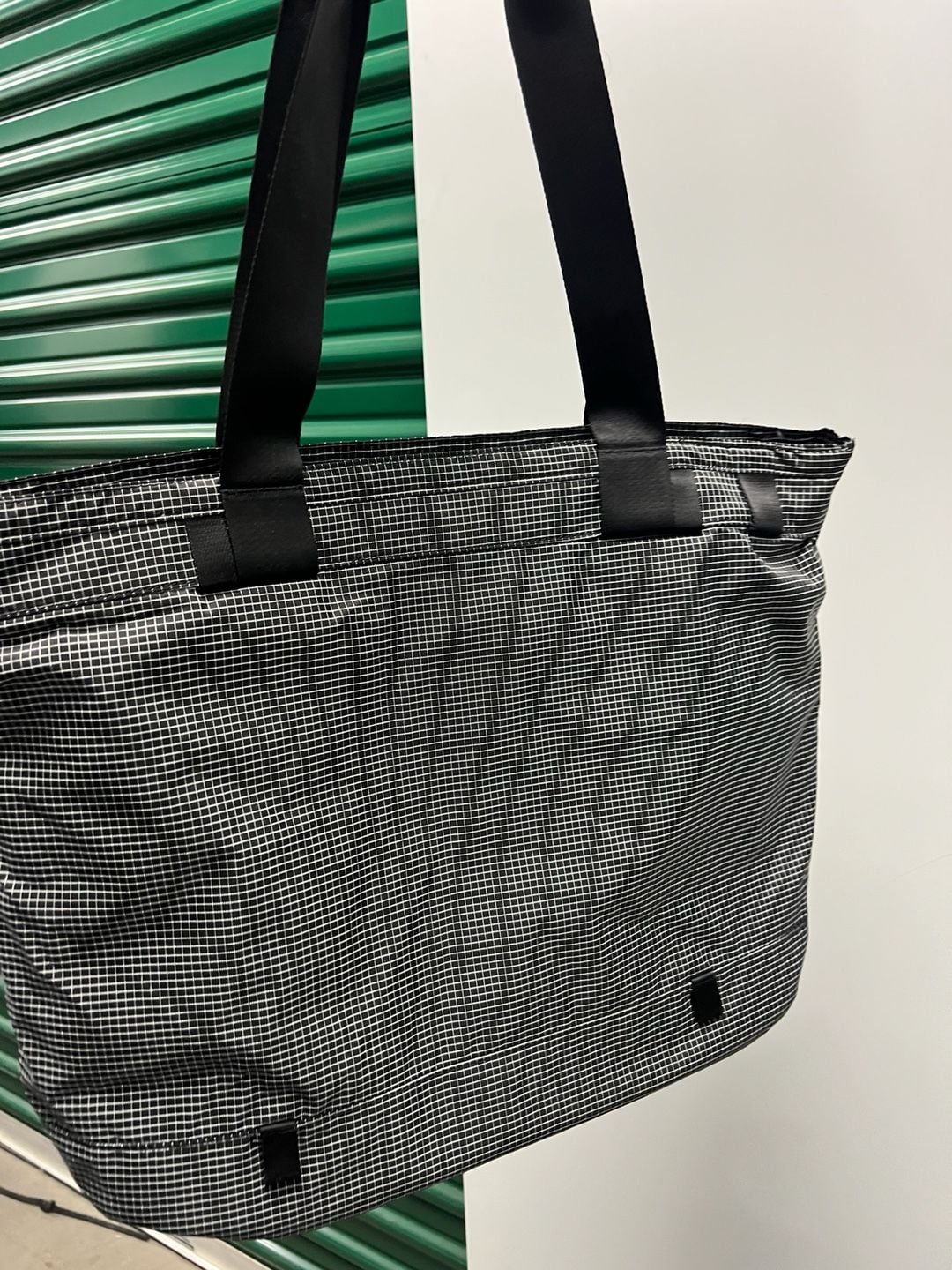 Boundary Rennen Ripstop Tote Bag Black Grid 3