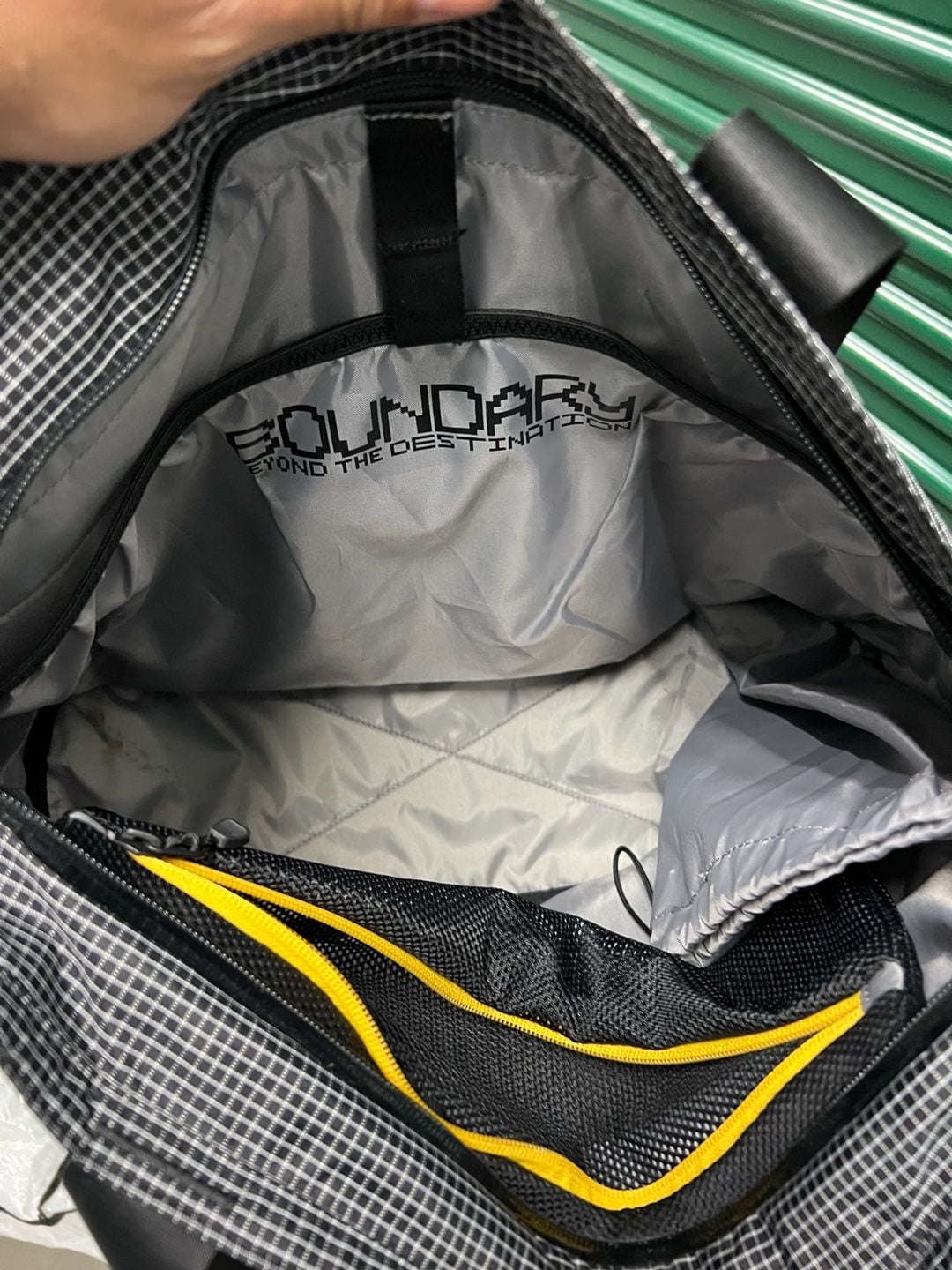 Boundary Rennen Ripstop Tote Bag Black Grid 4