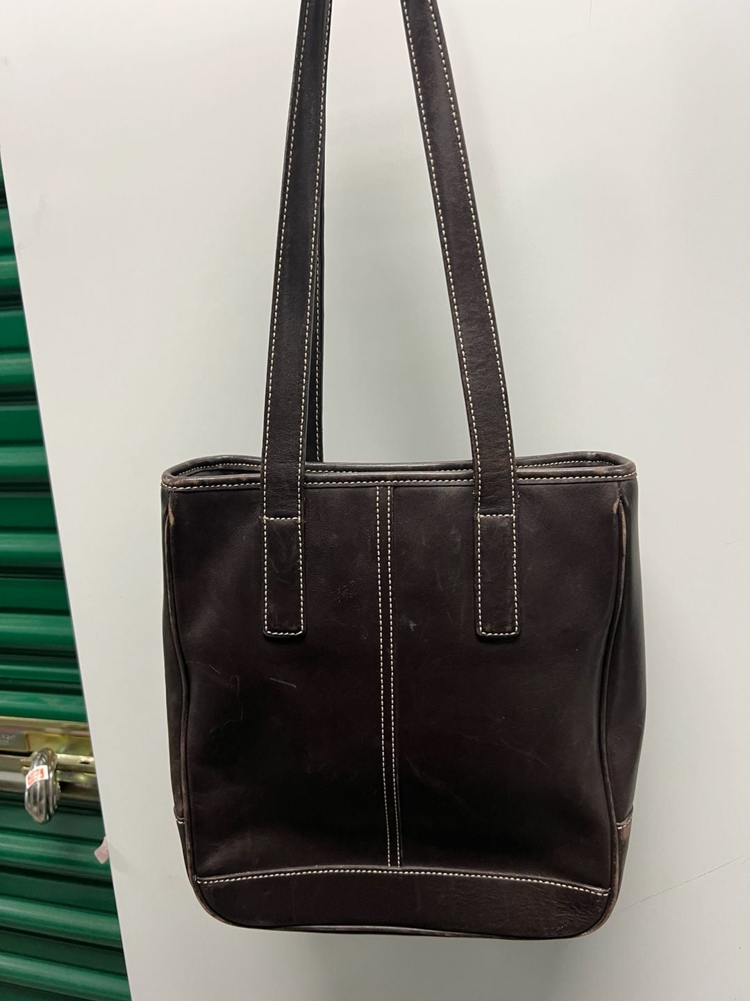 Coach Hamptons Leather Tote Bag Dark Brown 2