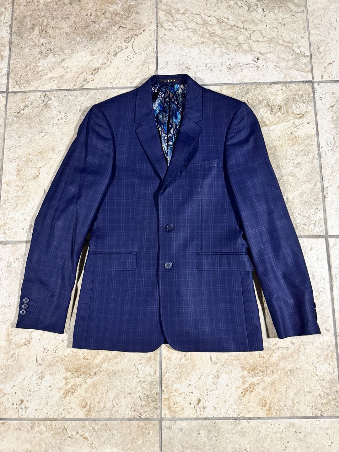 Ted Baker Modern Fit Blue Windowpane Blazer Jacket 2