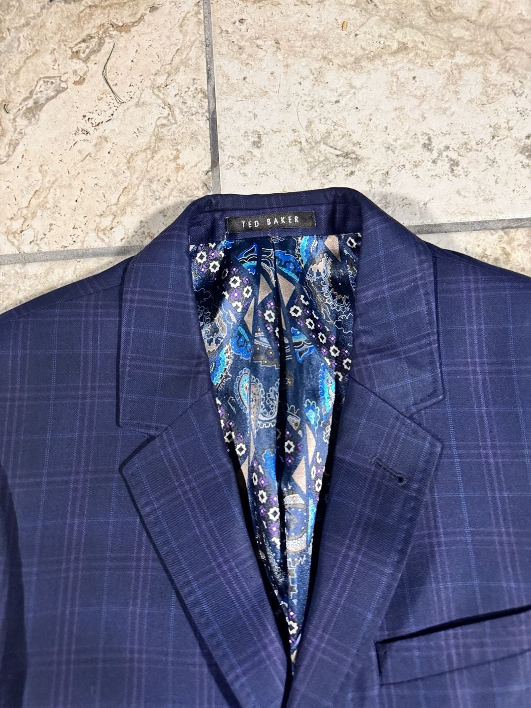Ted Baker Modern Fit Blue Windowpane Blazer Jacket 3