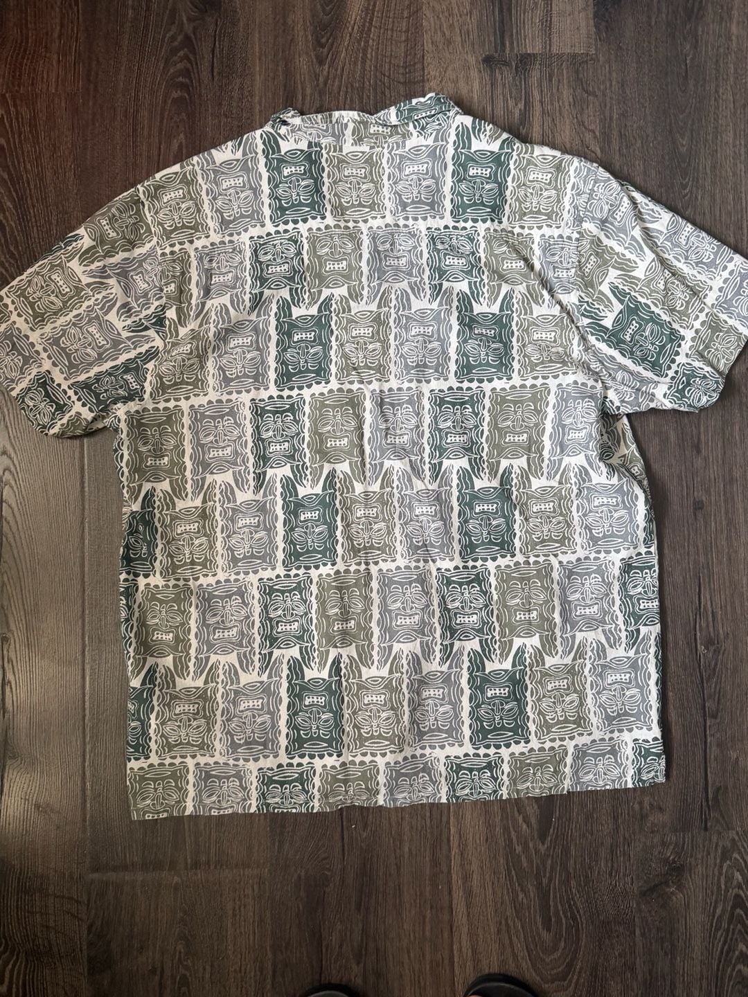 RVCA Oblow Tapa Short Sleeve Shirt Size L Green Tiki 7