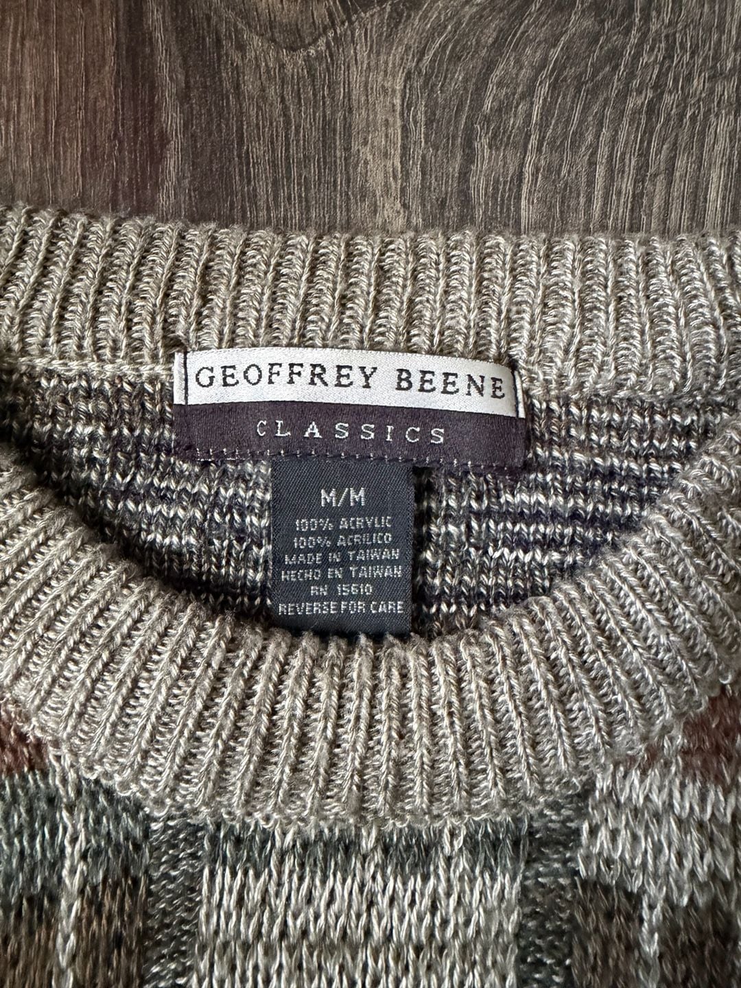 Geoffrey Beene Classics Sweater Size M Geometric Pattern 3
