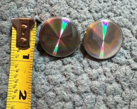 Vintage Mid Century Holographic Iridescent Clip-On Earrings 4