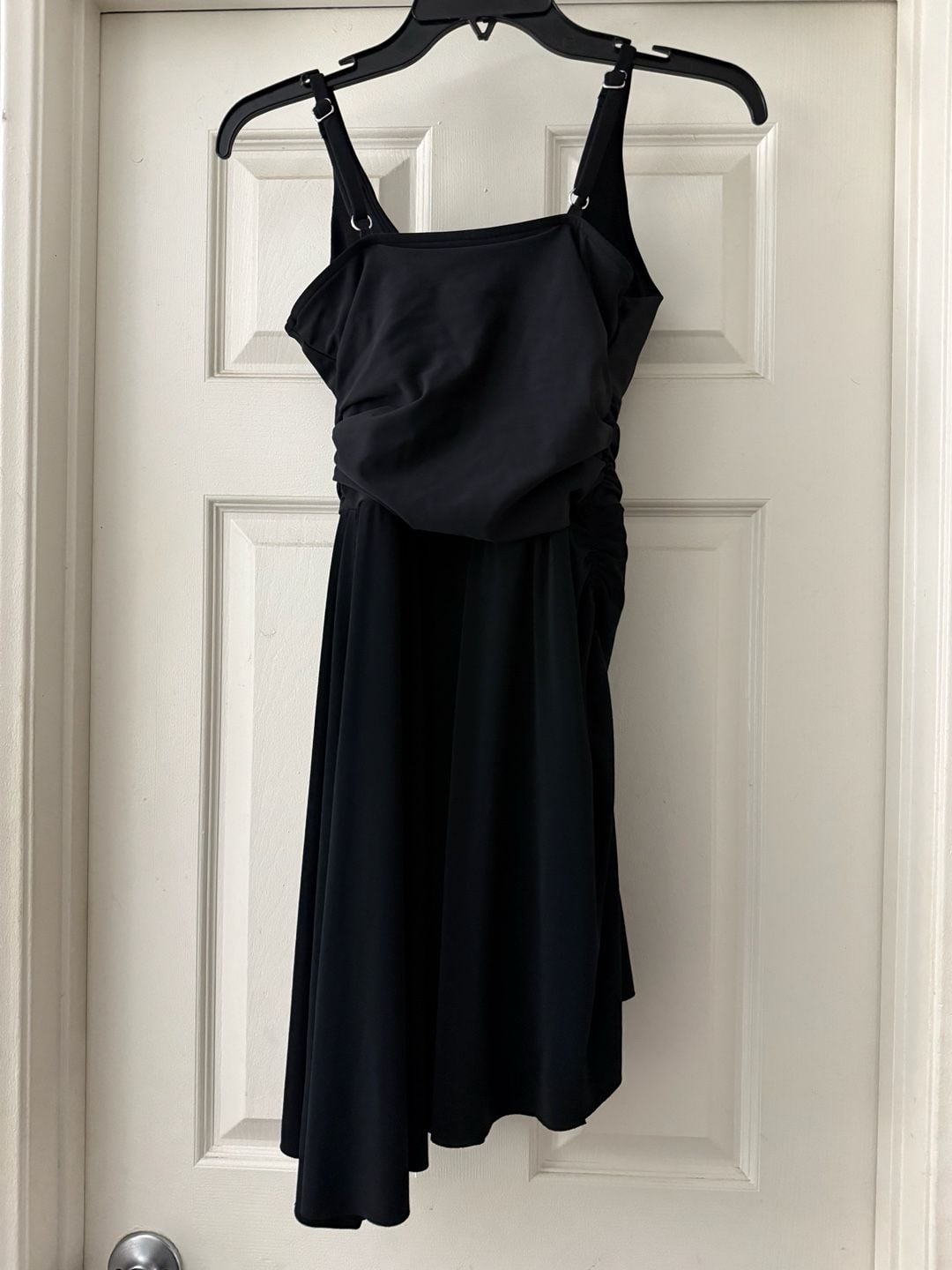 MagicSuit Swim Dress Size 10 Black V-Neck Asymmetrical Hem Tummy Control 5