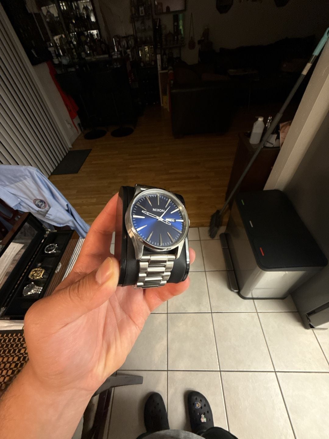 Nixon Sentry SS Watch Blue Sunray Stainless Steel 5