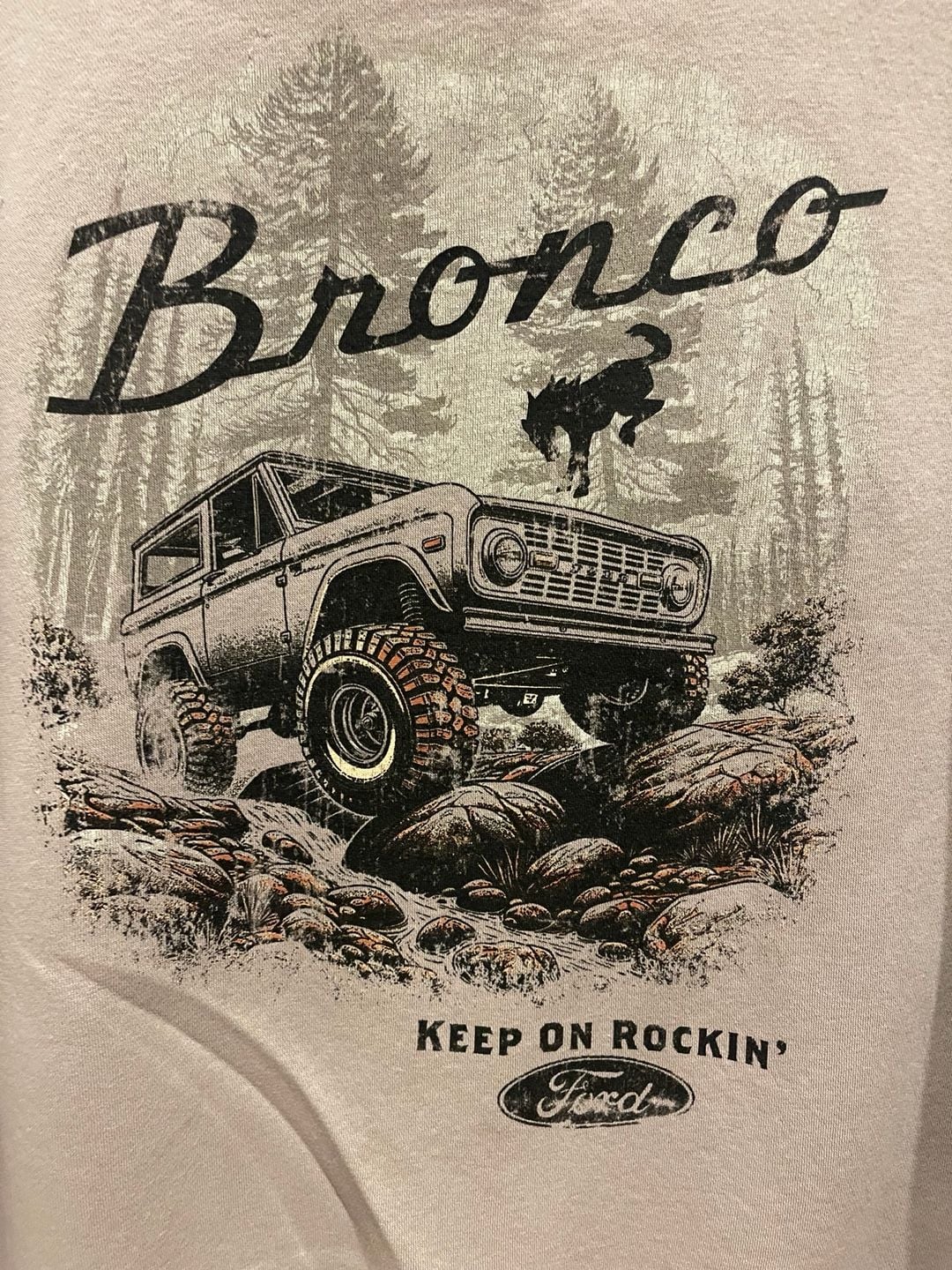 Ford Bronco Sweatshirt Size XL Gray Graphic Crewneck Fleece Pullover 3