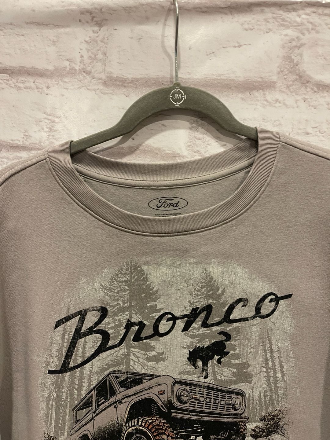Ford Bronco Sweatshirt Size XL Gray Graphic Crewneck Fleece Pullover 5