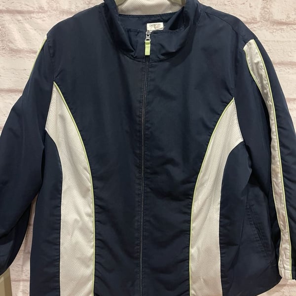 Danskin Now Active Jacket Women’s 2X 18W-20W Navy Mesh Panel Windbreaker