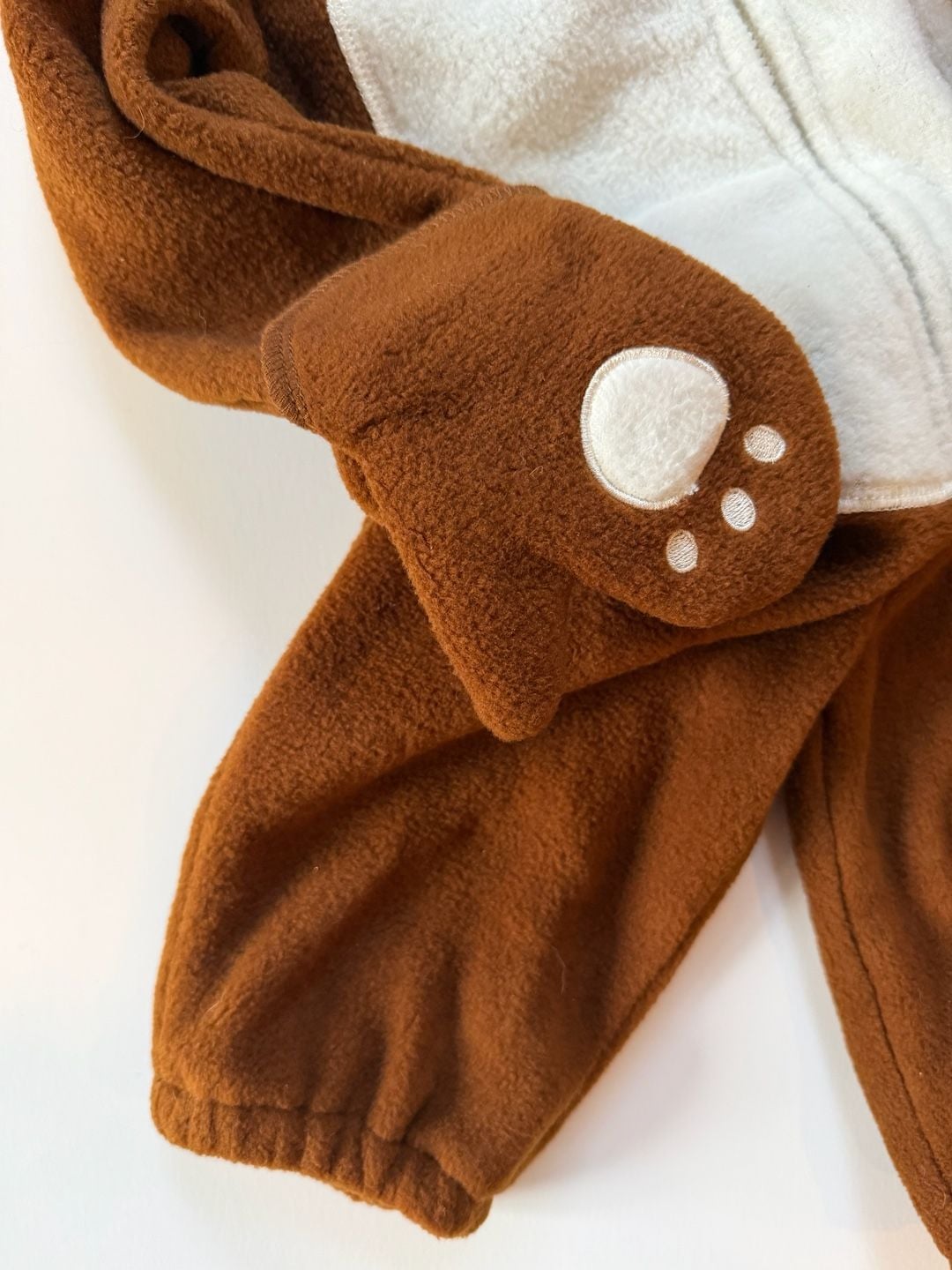 Vintage/Y2K Miniwear Bear Fleece Jumpsuit Size 6-9M Brown 3