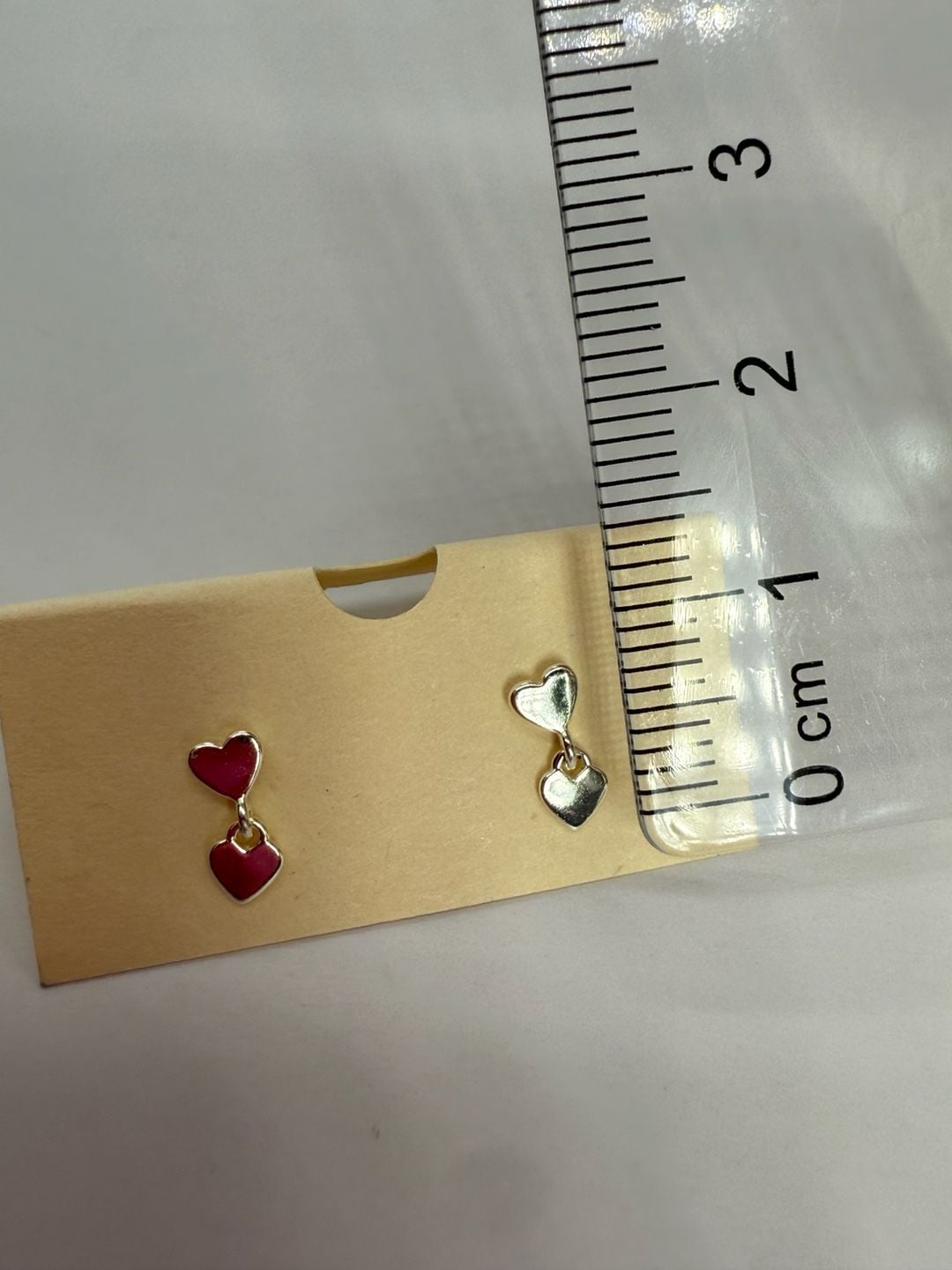 Sterling Silver Double Heart Drop Dangle Stud Earrings 7