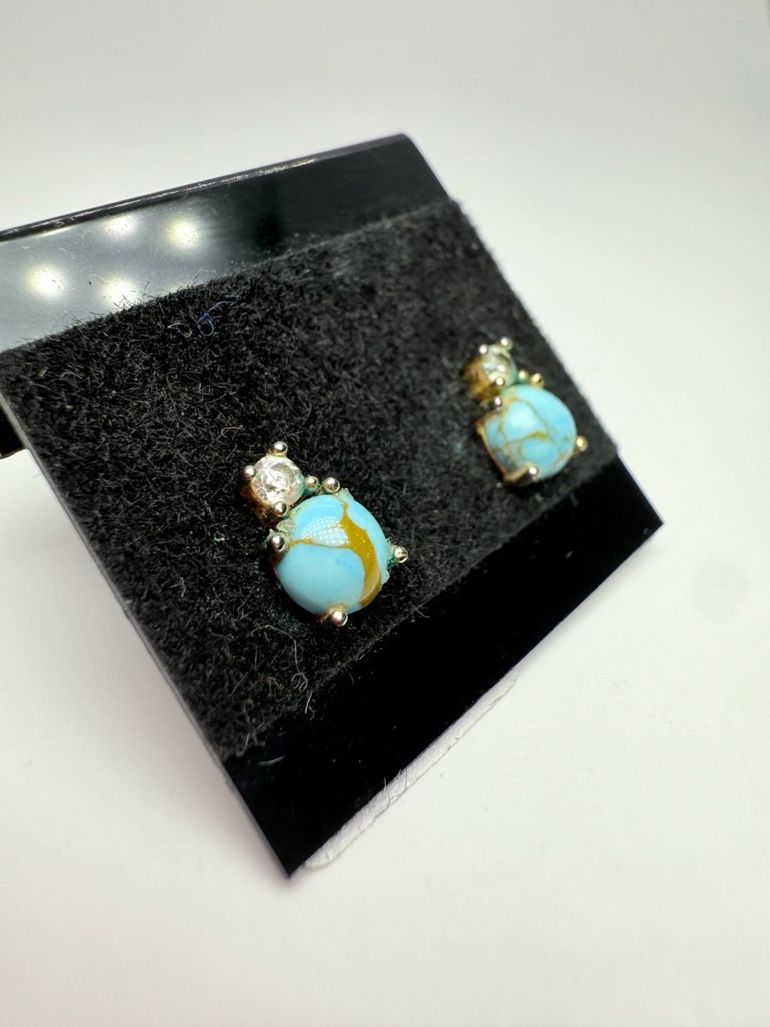 Navajo Sterling Silver and Turquoise Earrings 4