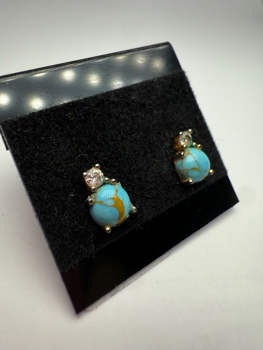 Navajo Sterling Silver and Turquoise Earrings 9