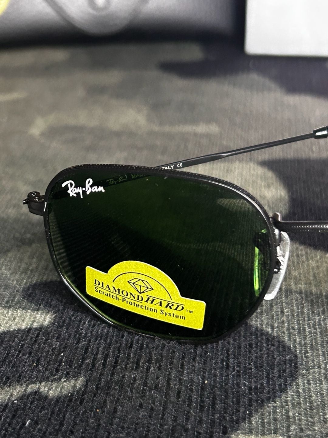 Ray-Ban Hexagonal Flat Lenses Size 50-21 Black G-15 Sunglasses 4