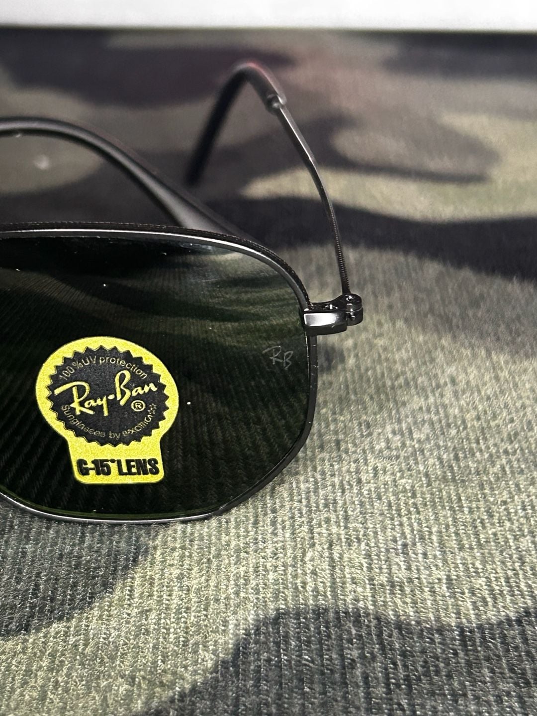 Ray-Ban Hexagonal Flat Lenses Size 50-21 Black G-15 Sunglasses 5