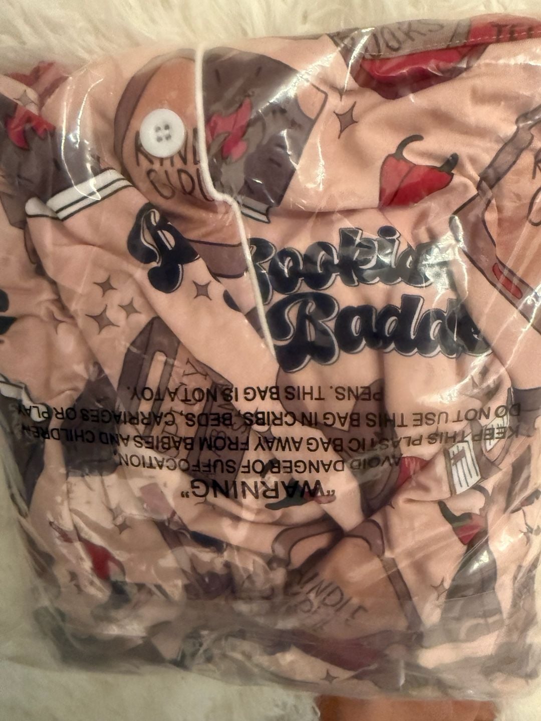 Alabama Slamma Bookish Baddie Pajama Set Size S Pink Short Sleeve Button Down 4