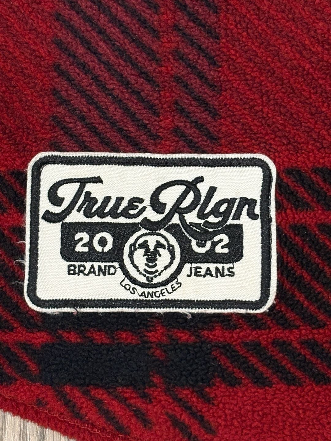 True Religion Polar Fleece Shacket Red Plaid Snap Button Shirt Small 4