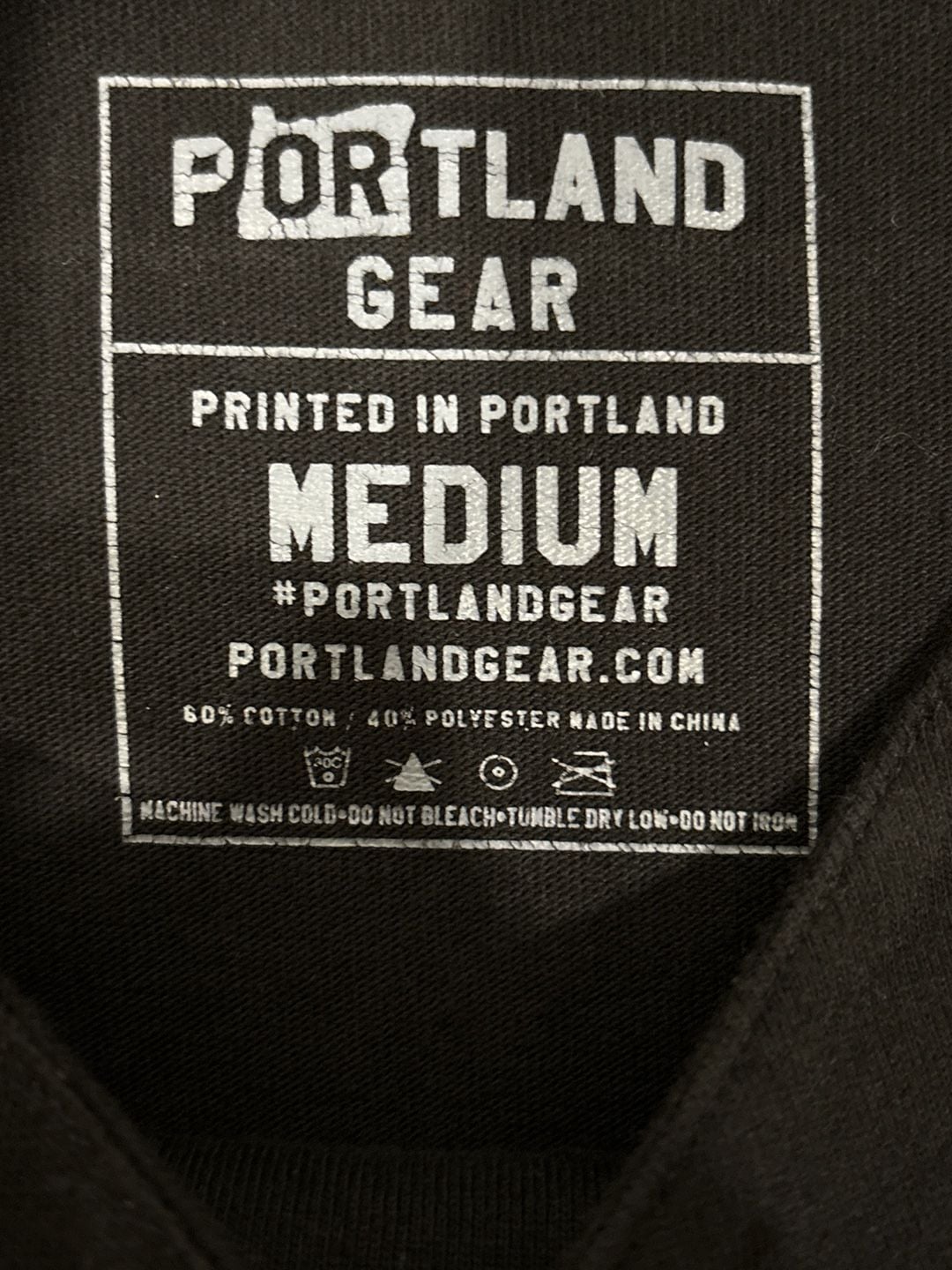 Portland Gear Baseball Jersey Size Medium Black White Applique 3