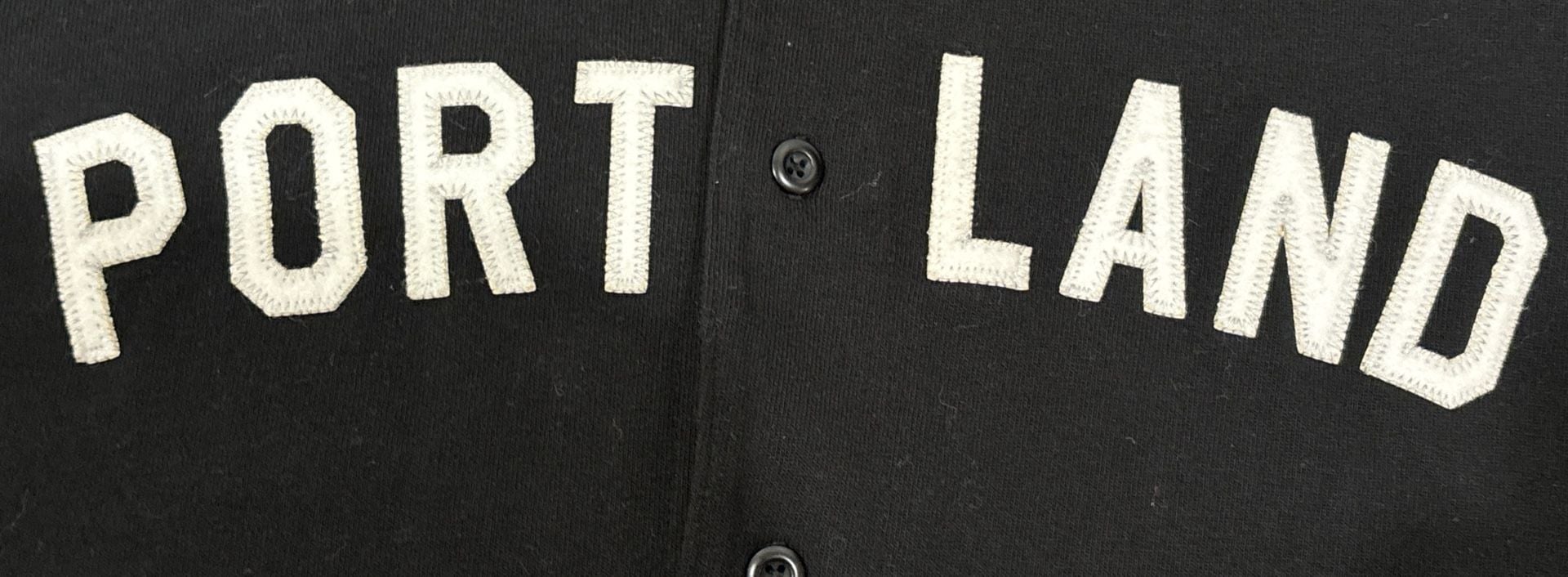 Portland Gear Baseball Jersey Size Medium Black White Applique 5