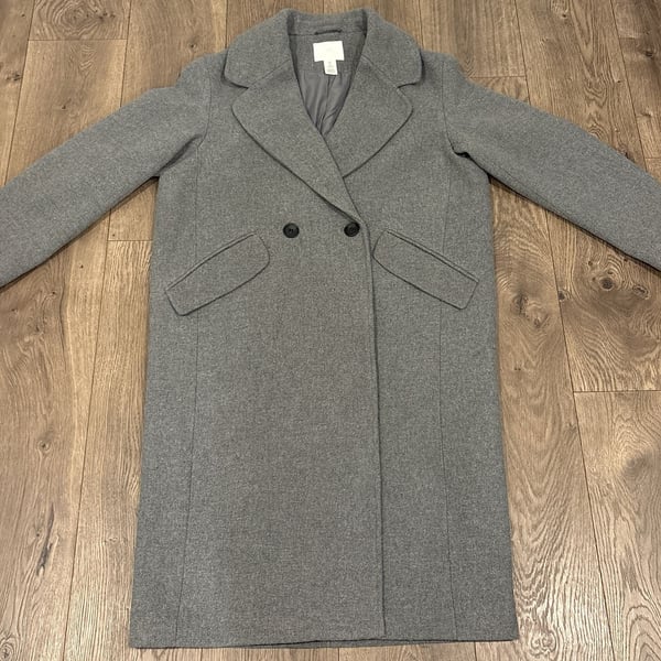 Mens S H&M Double Breasted Peacoat