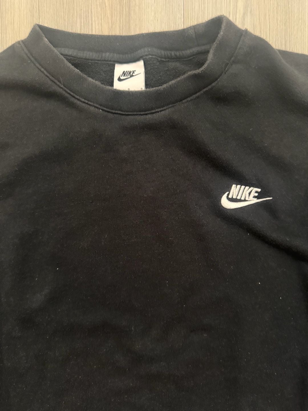 Nike Club Fleece Crewneck Minimalist Pullover Sweatshirt Size L Black 5