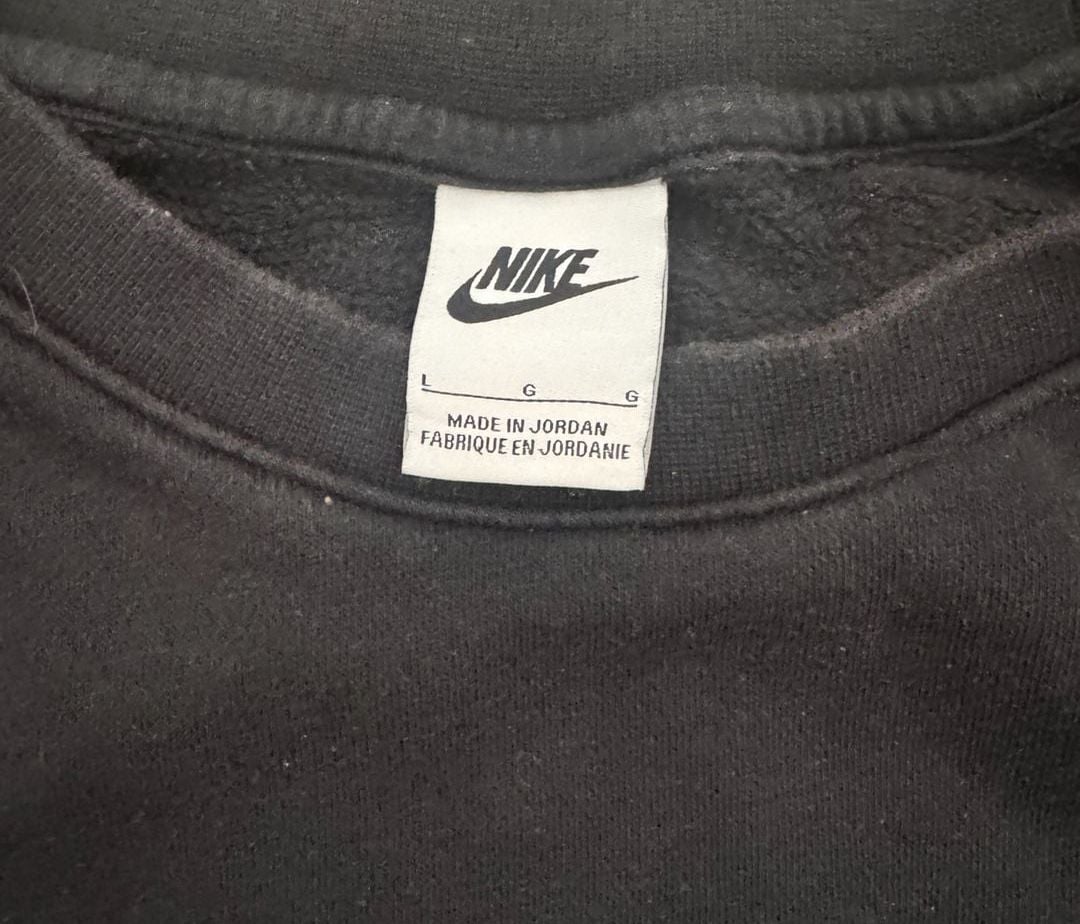 Nike Club Fleece Crewneck Minimalist Pullover Sweatshirt Size L Black 6