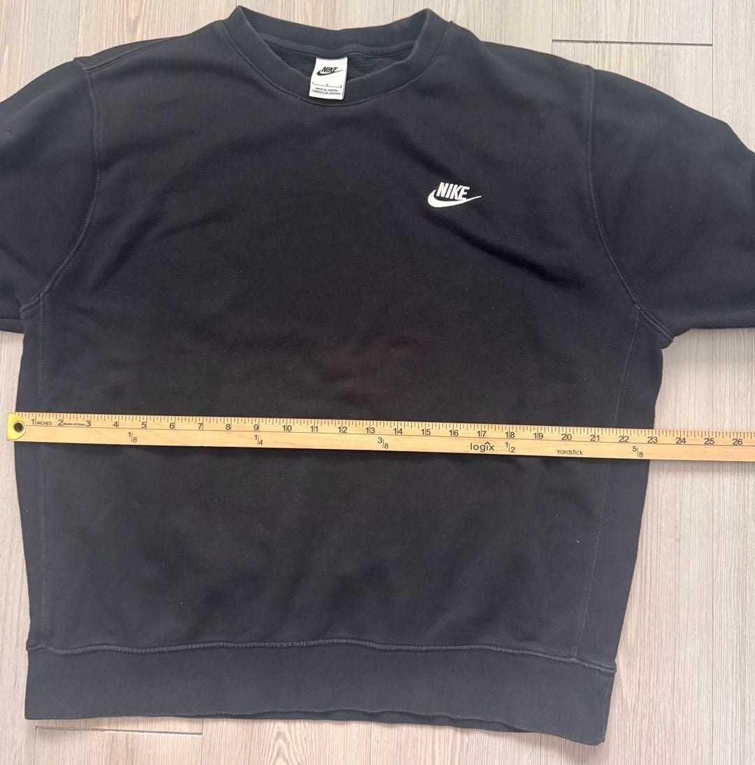 Nike Club Fleece Crewneck Minimalist Pullover Sweatshirt Size L Black 7