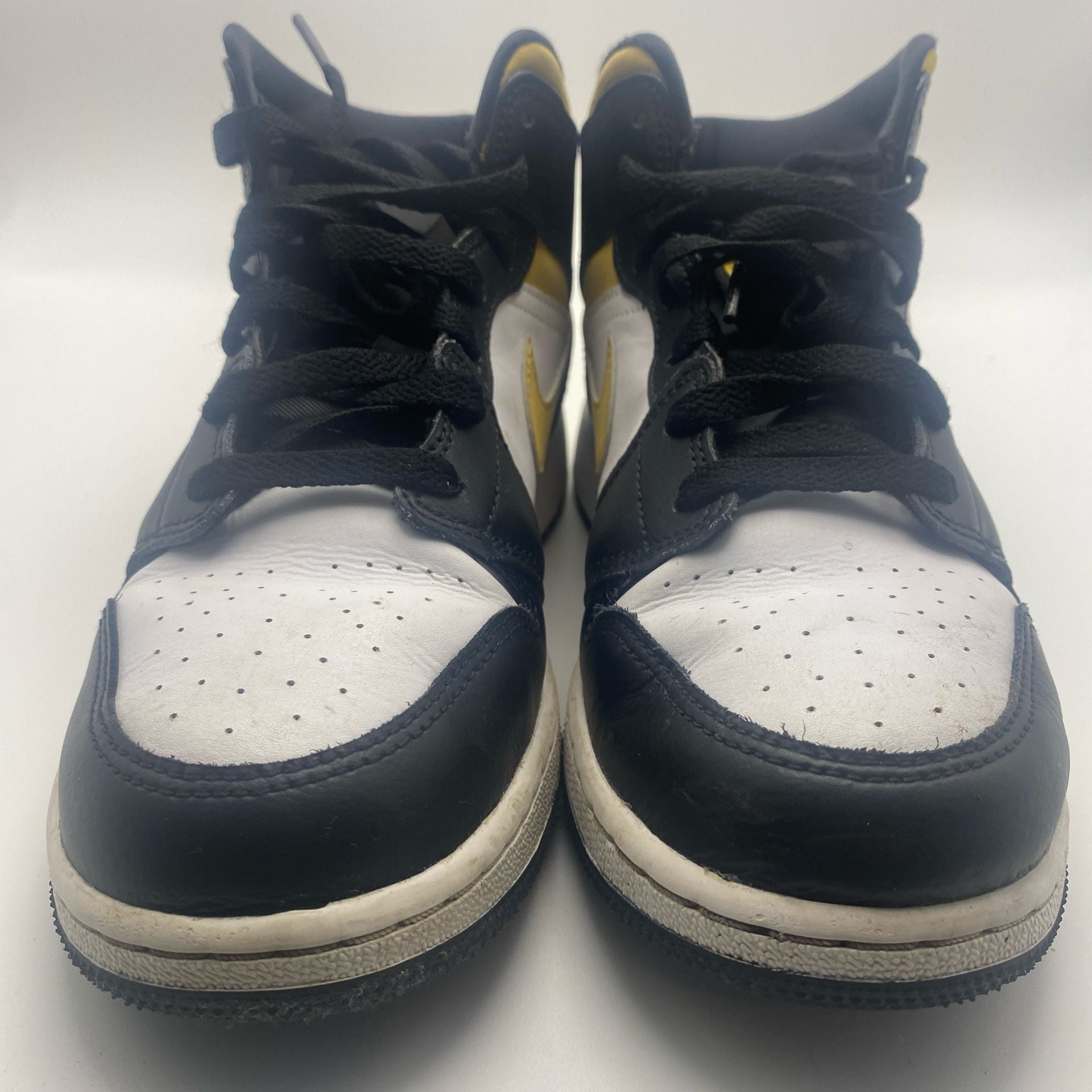 Nike Air Jordan 1 Retro Mid Pollen White Black 554724-177 Size Youth 5.5 (R1024) 2
