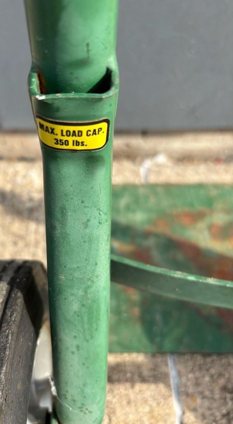 Green Steel Dual Handle Hand Truck 350 Lbs 6