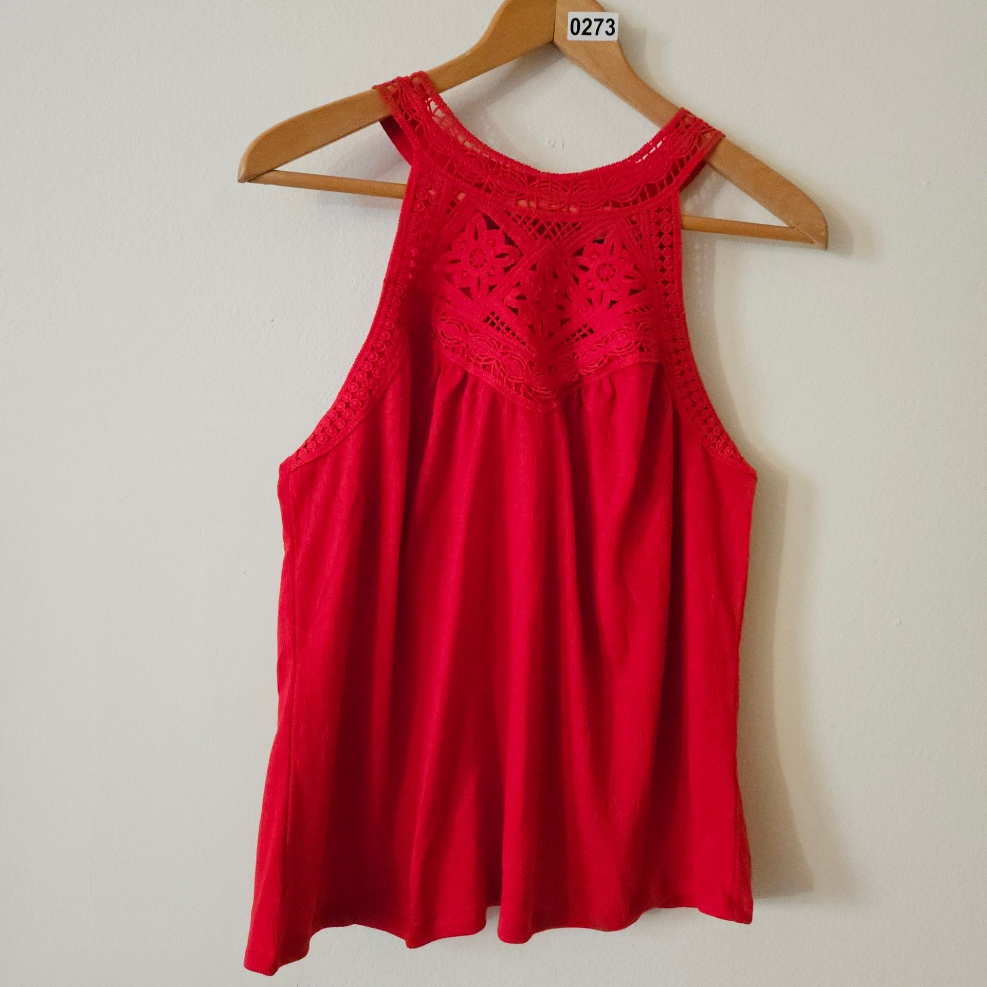 Red Lace Halter Tank Top 283 2