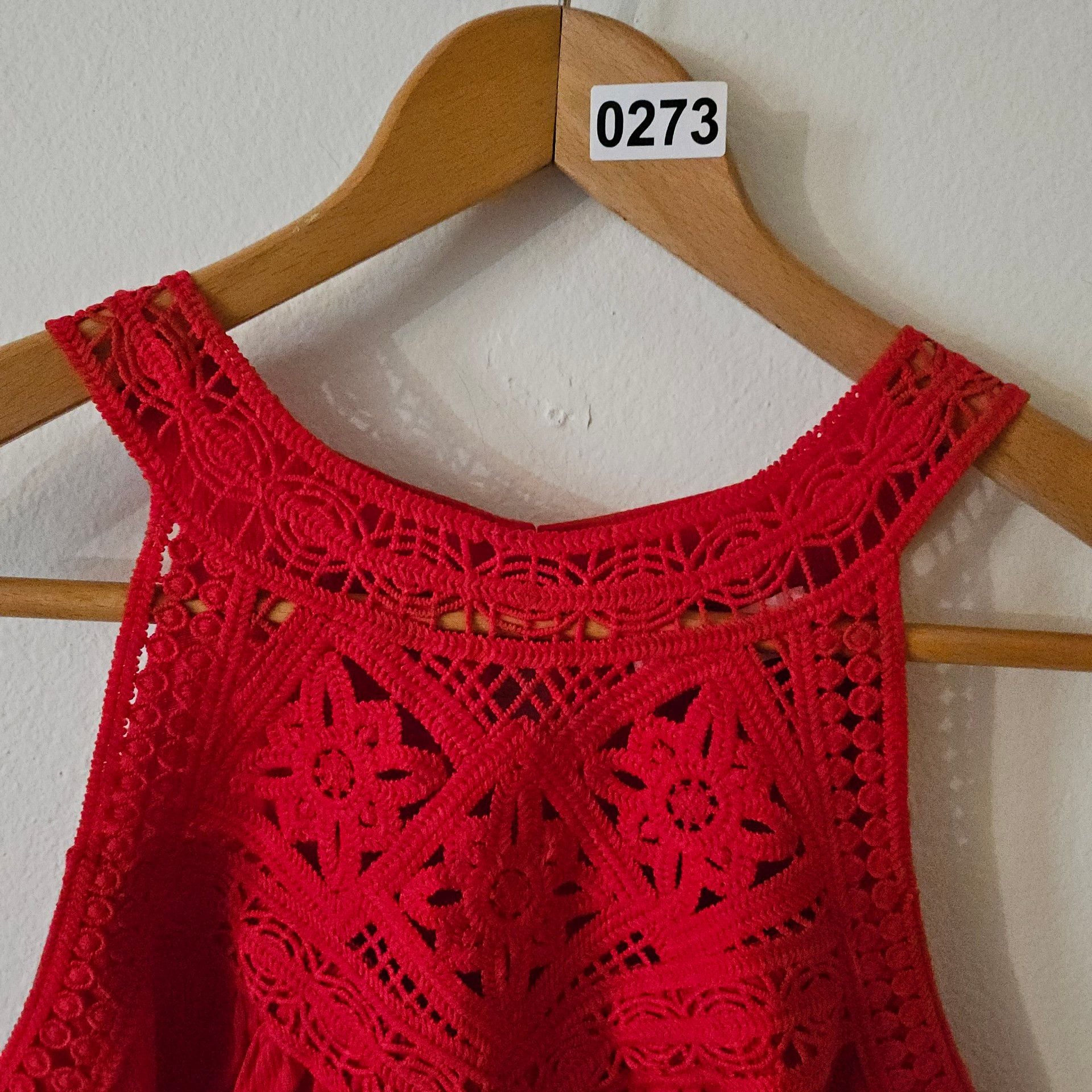 Red Lace Halter Tank Top 283 4