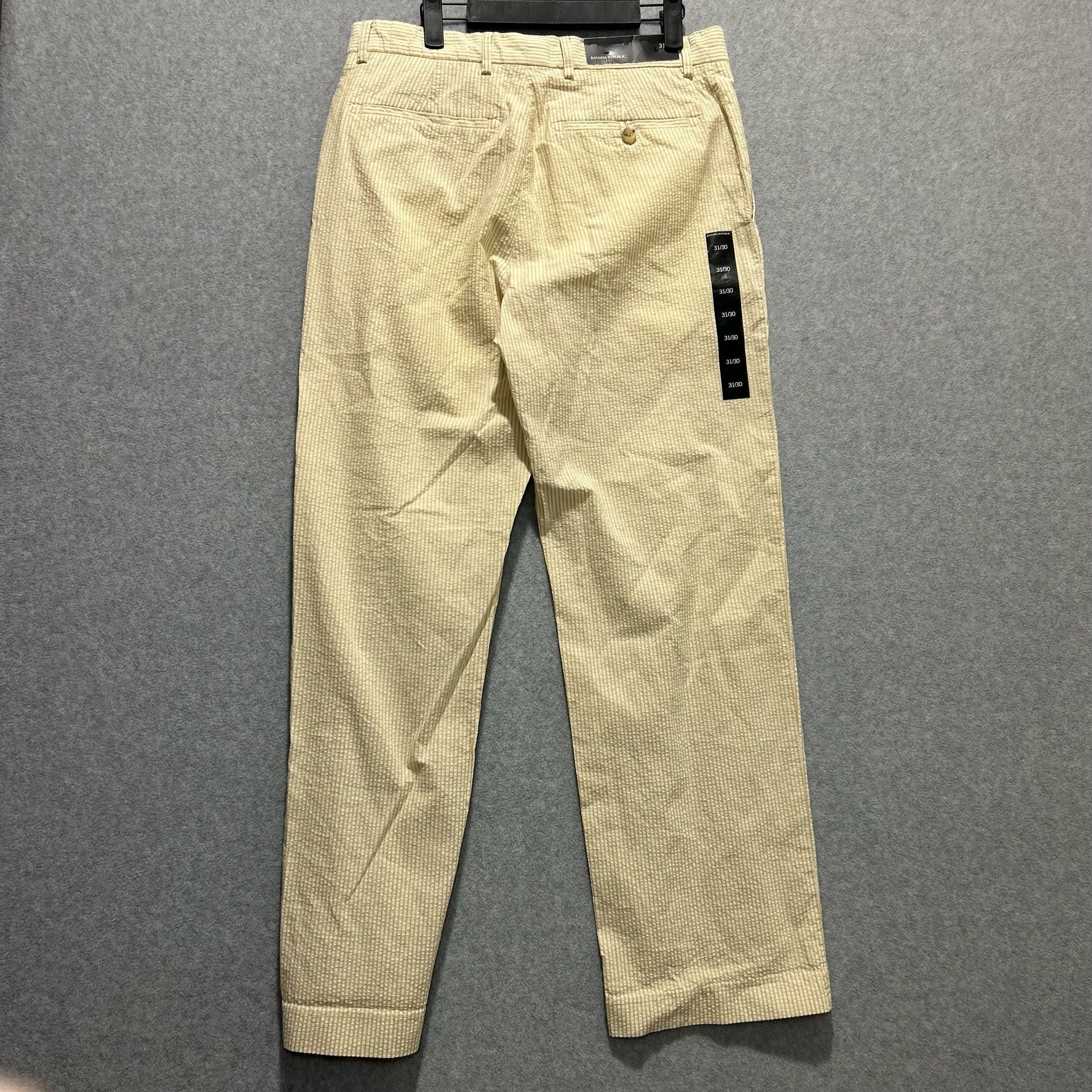 Banana Republic Brand New Men’s Yellow Seersucker Pants Size 31x30 7