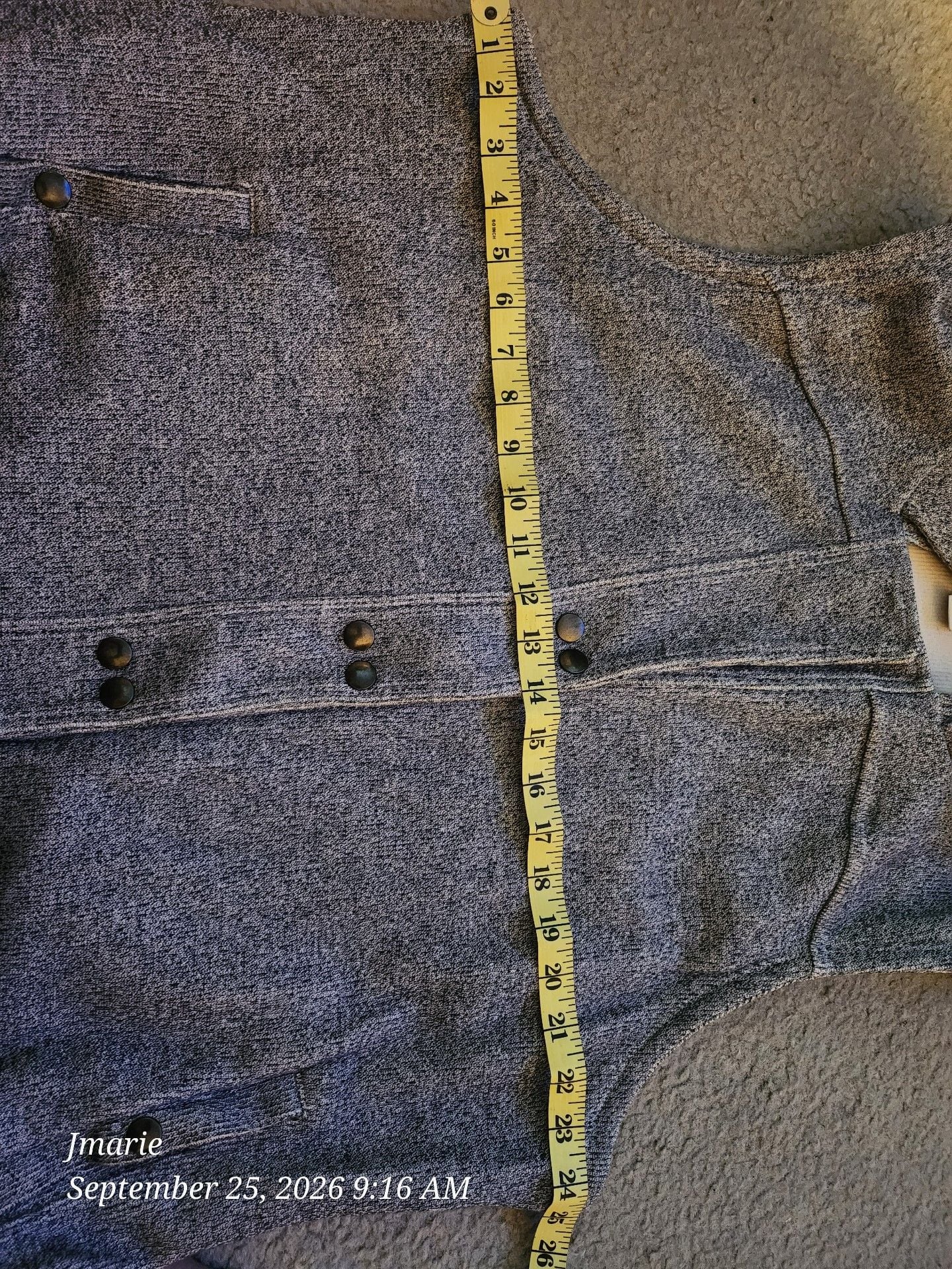 Coldwater Creek Charcoal Hooded Vest 6