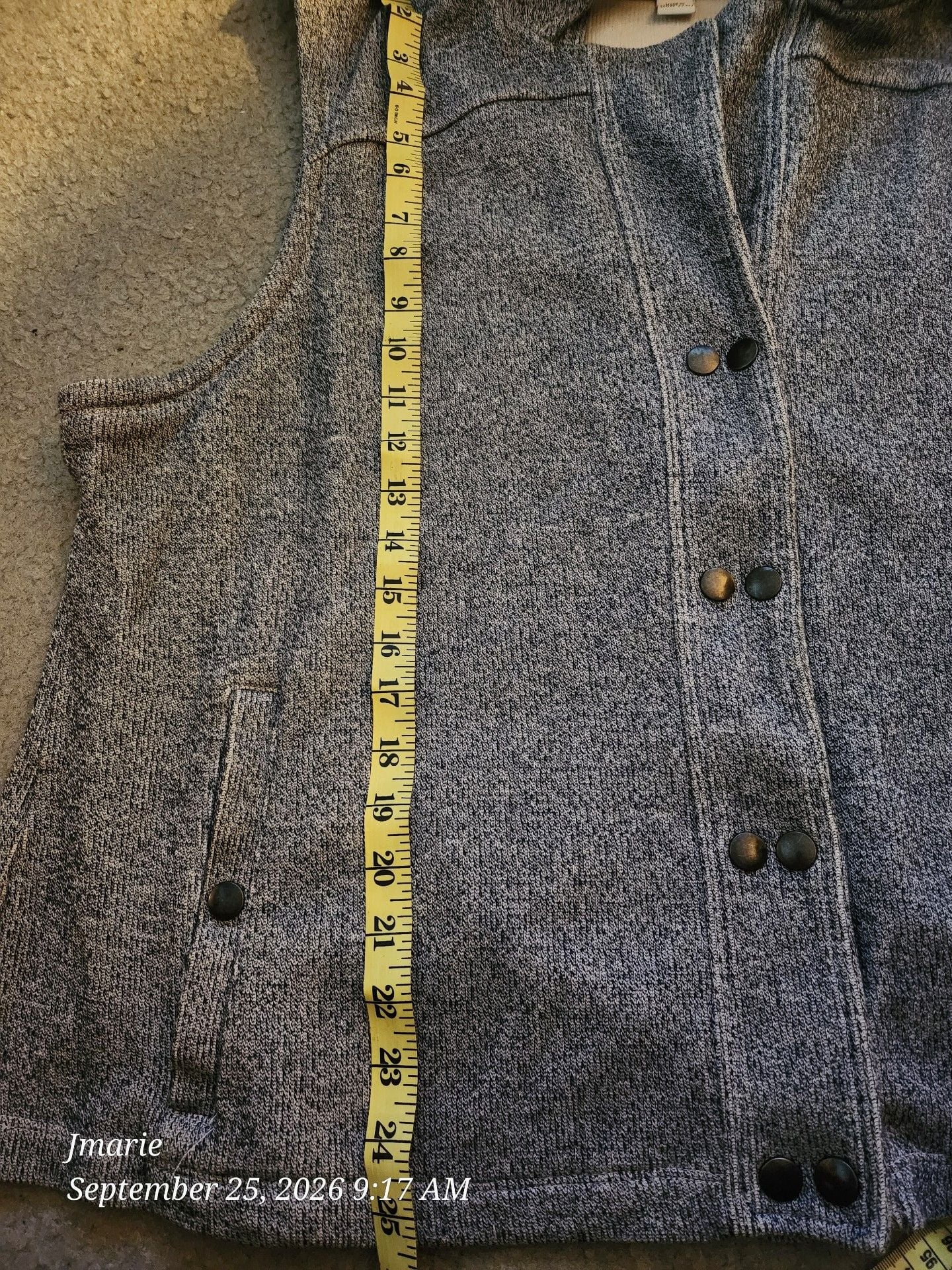Coldwater Creek Charcoal Hooded Vest 7