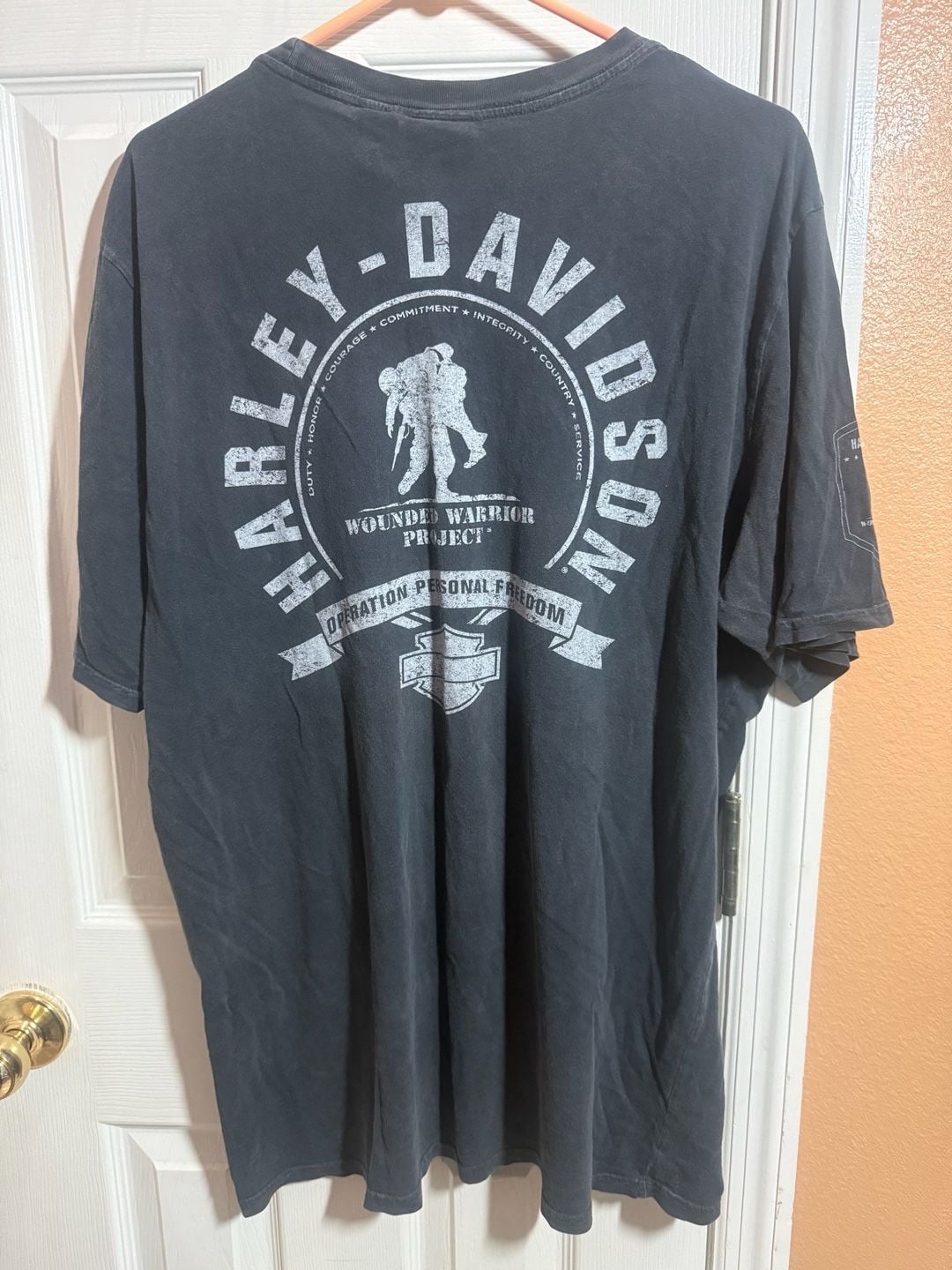 Harley-Davidson Wounded Warrior Project T-Shirt Size L Black Graphic Tee 2
