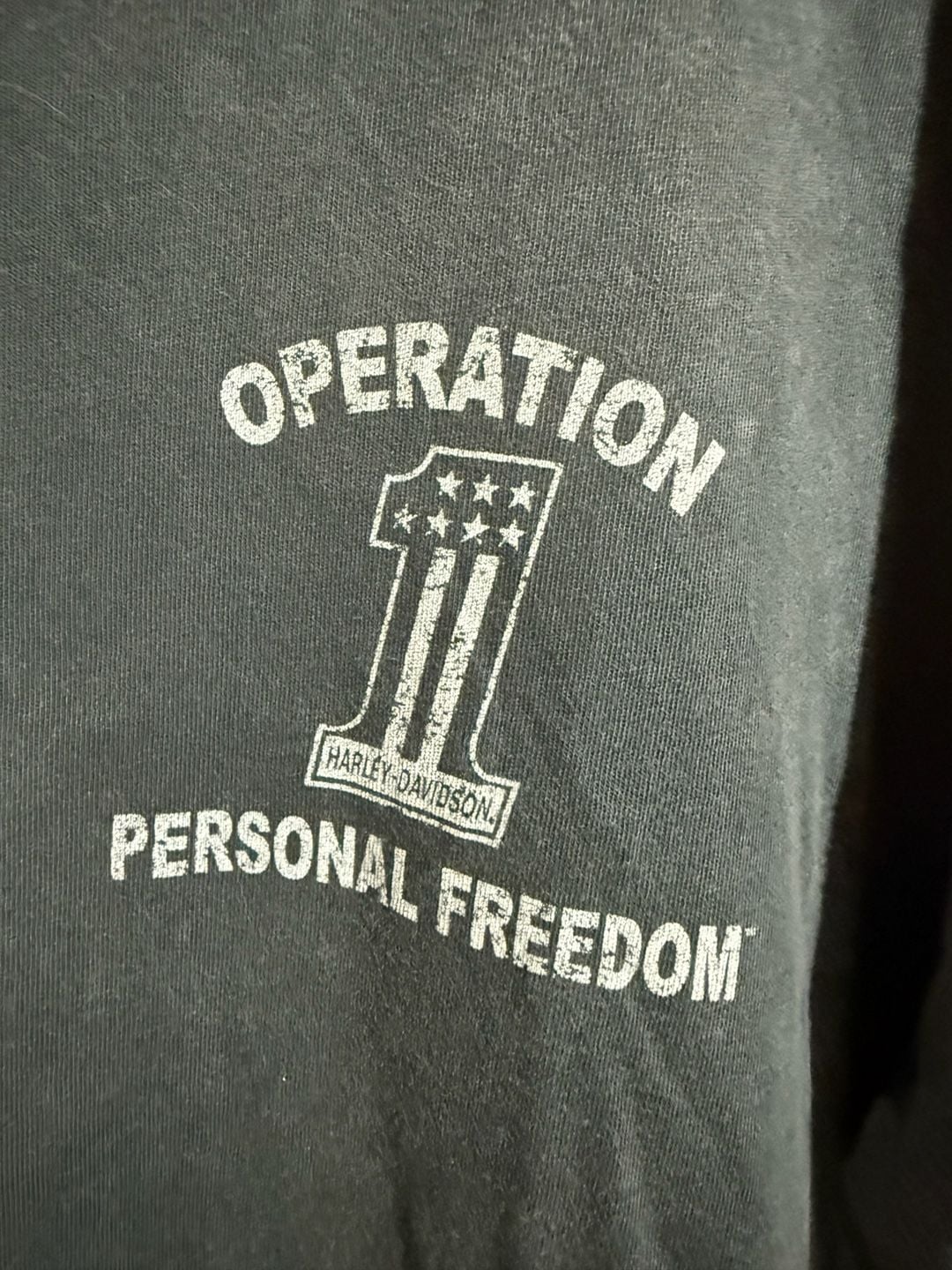 Harley-Davidson Wounded Warrior Project T-Shirt Size L Black Graphic Tee 3