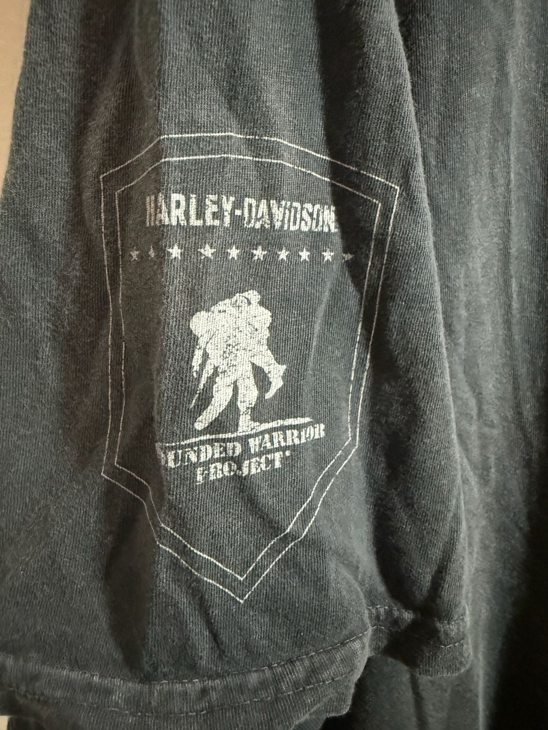 Harley-Davidson Wounded Warrior Project T-Shirt Size L Black Graphic Tee 7