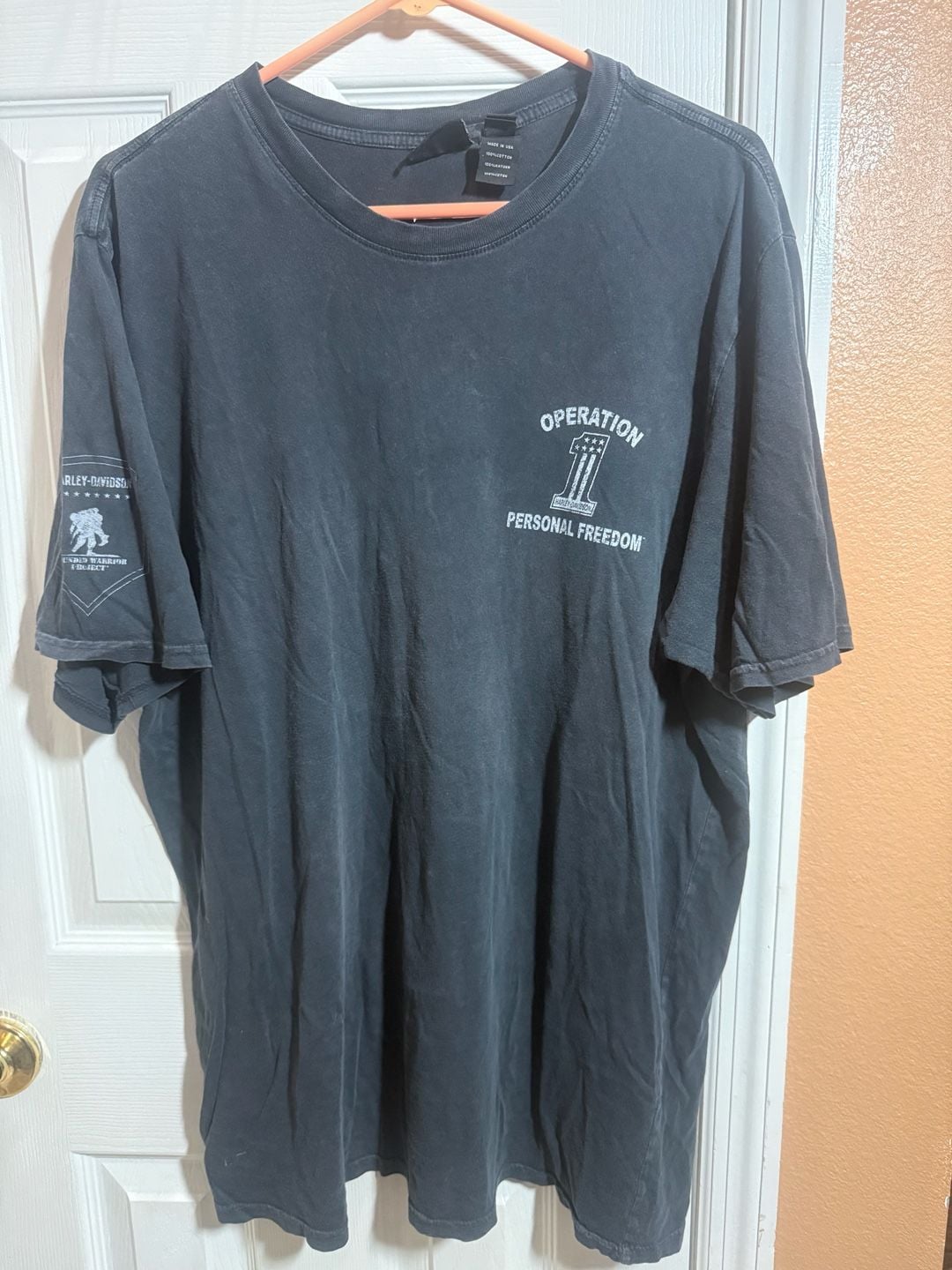 Harley-Davidson Wounded Warrior Project T-Shirt Size L Black Graphic Tee 8
