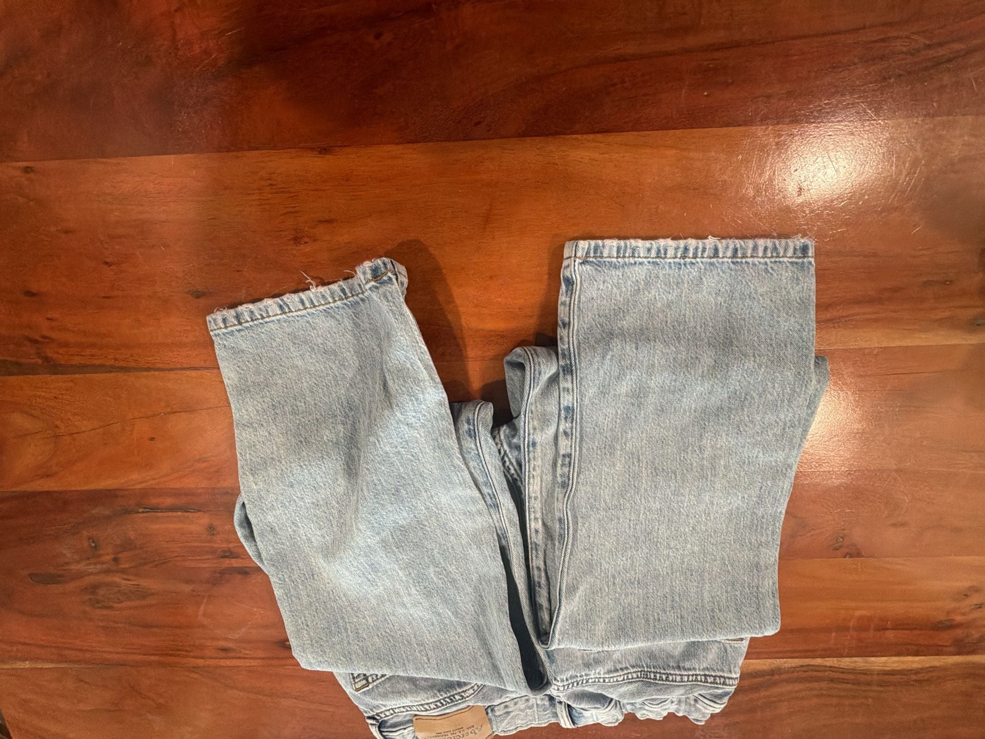 abercrombie kids Loose Jean Size 15/16 Regular Light Wash Denim 9