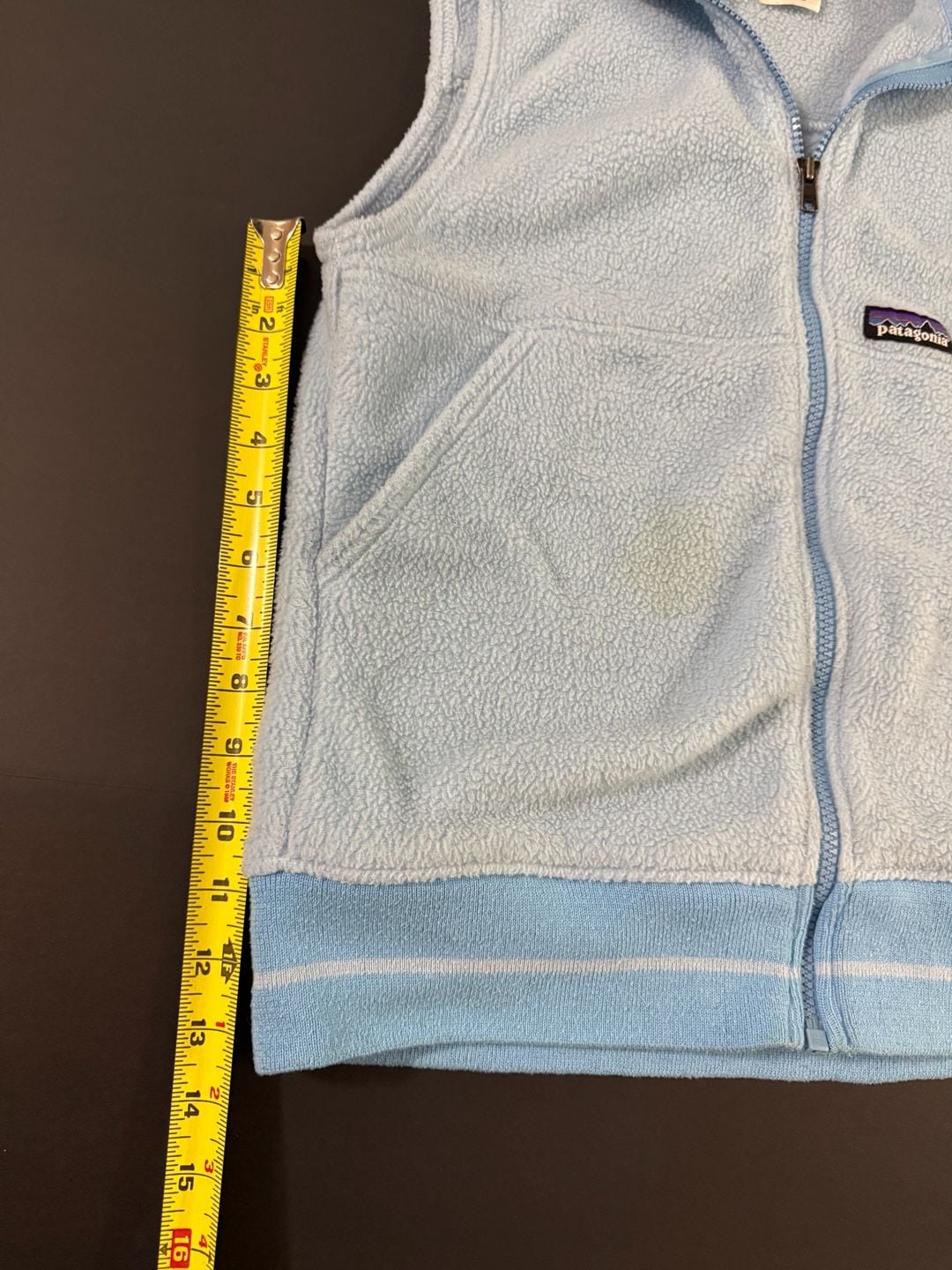 Patagonia Fleece Vest Size Kids' 12 Light Blue Full Zip 6