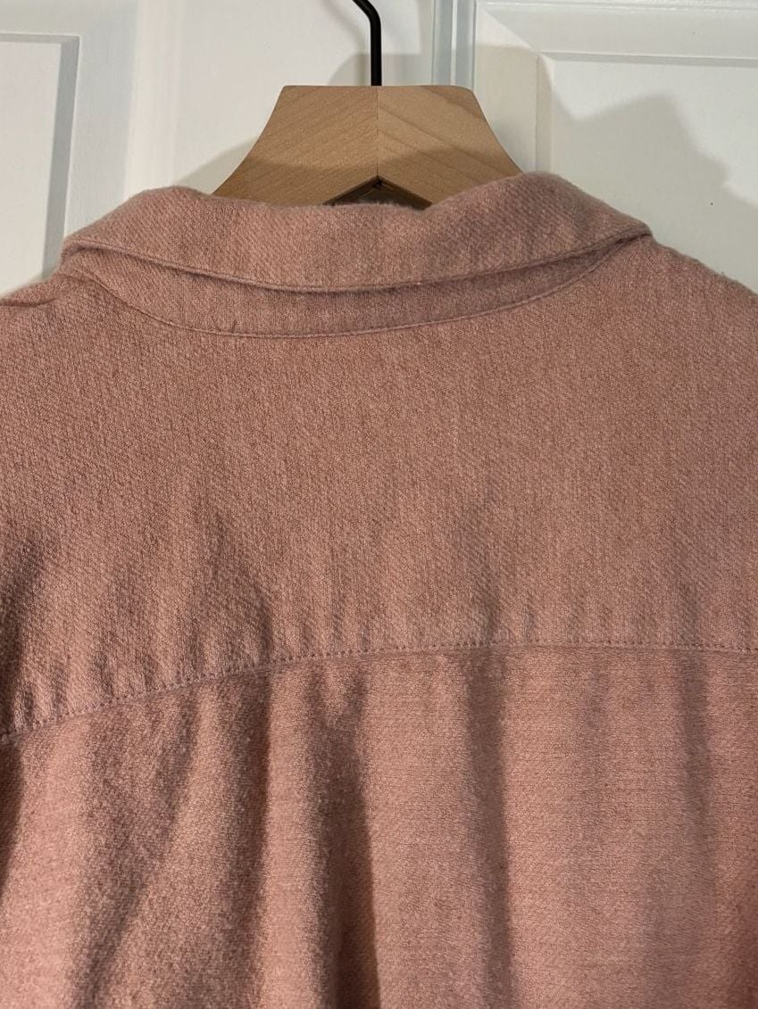 Madewell Flannel Button-Down Shirt Blush Pink Large 100% cotton 5
