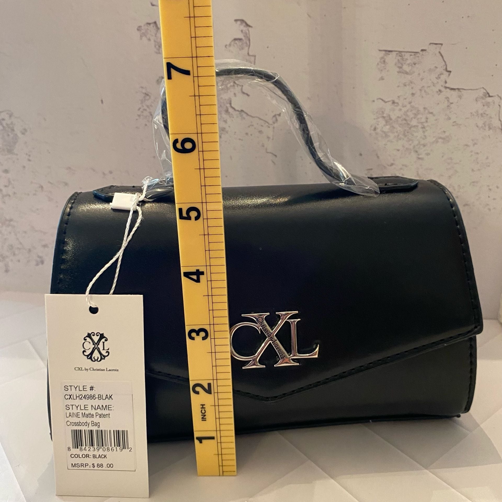 Cxl By Christian Lacroix Laine Matte Patent Crossbody Bag Black 6