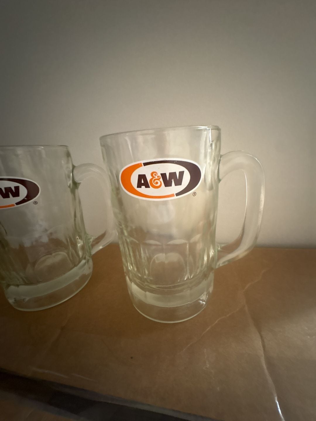 A&W Glass Root Beer Mug Set Vintage Heavy 2