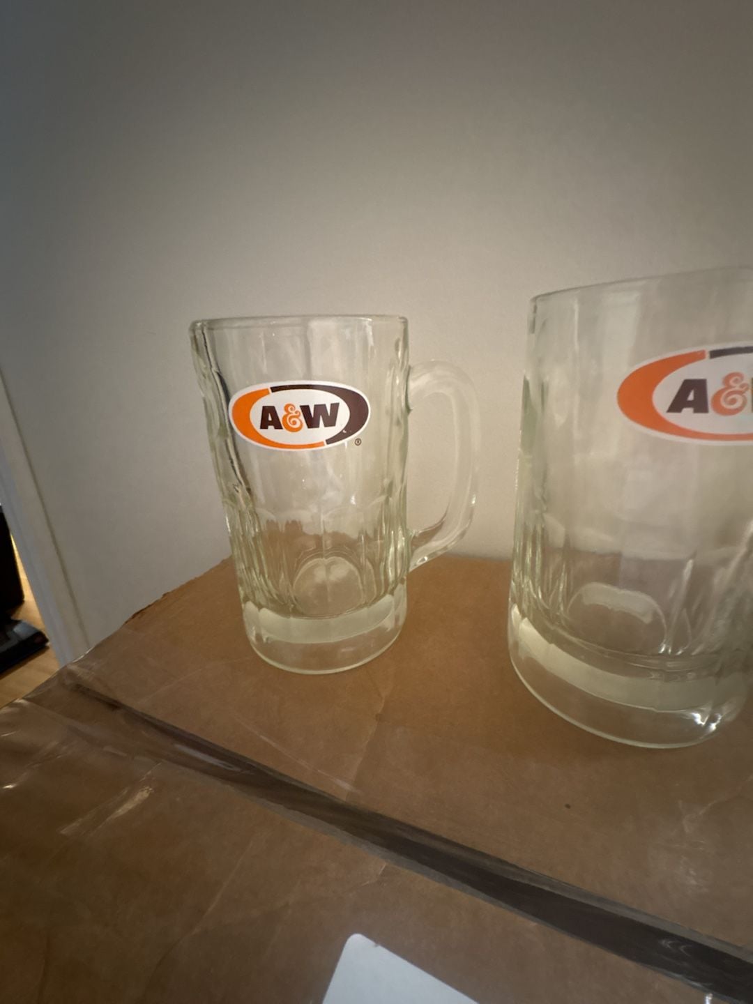 A&W Glass Root Beer Mug Set Vintage Heavy 3