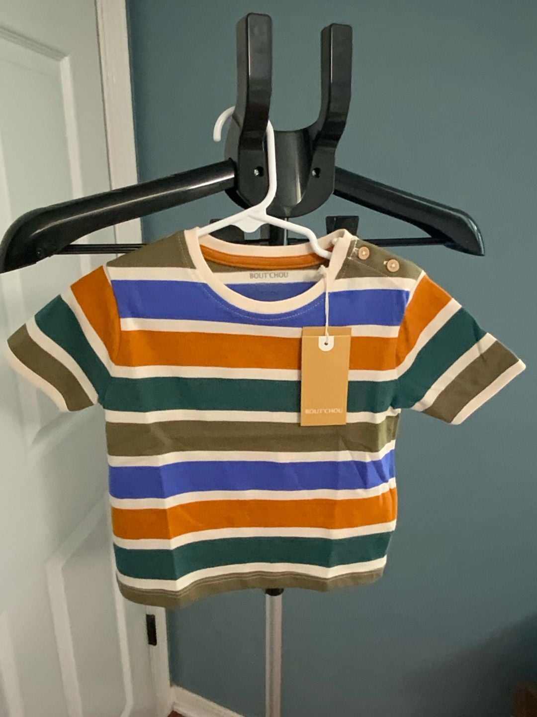 Bout'Chou Striped T-Shirt Boys Size 18M Multicolored Cotton 2