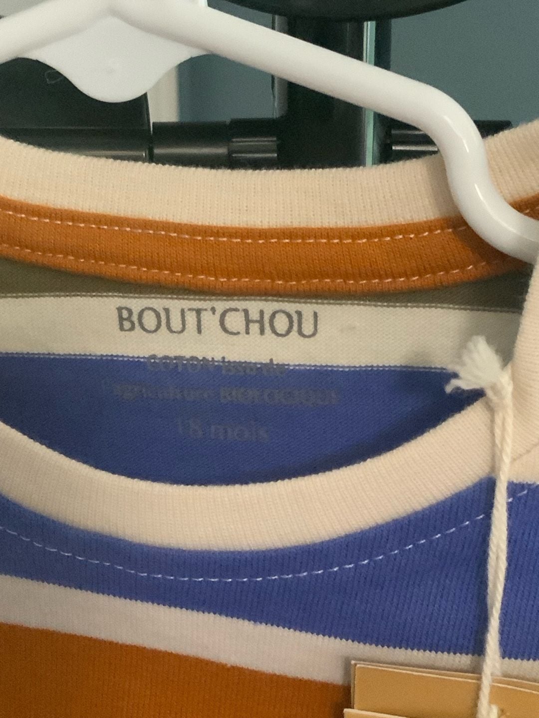 Bout'Chou Striped T-Shirt Boys Size 18M Multicolored Cotton 4