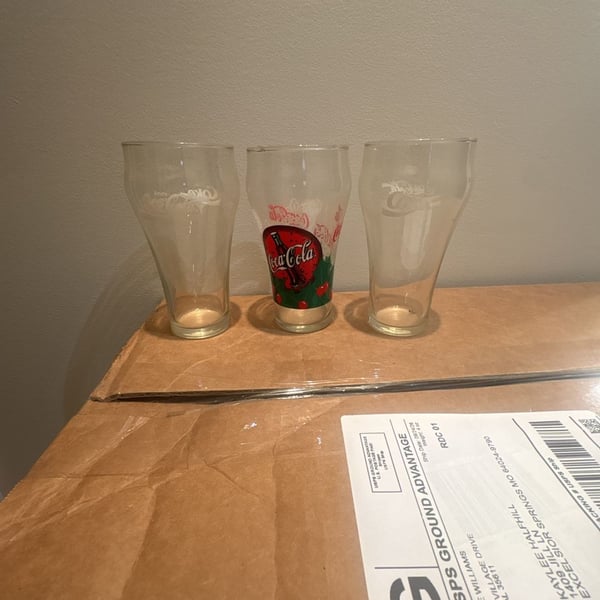 Coca Cola Glass Tumbler Set 3 Pcs