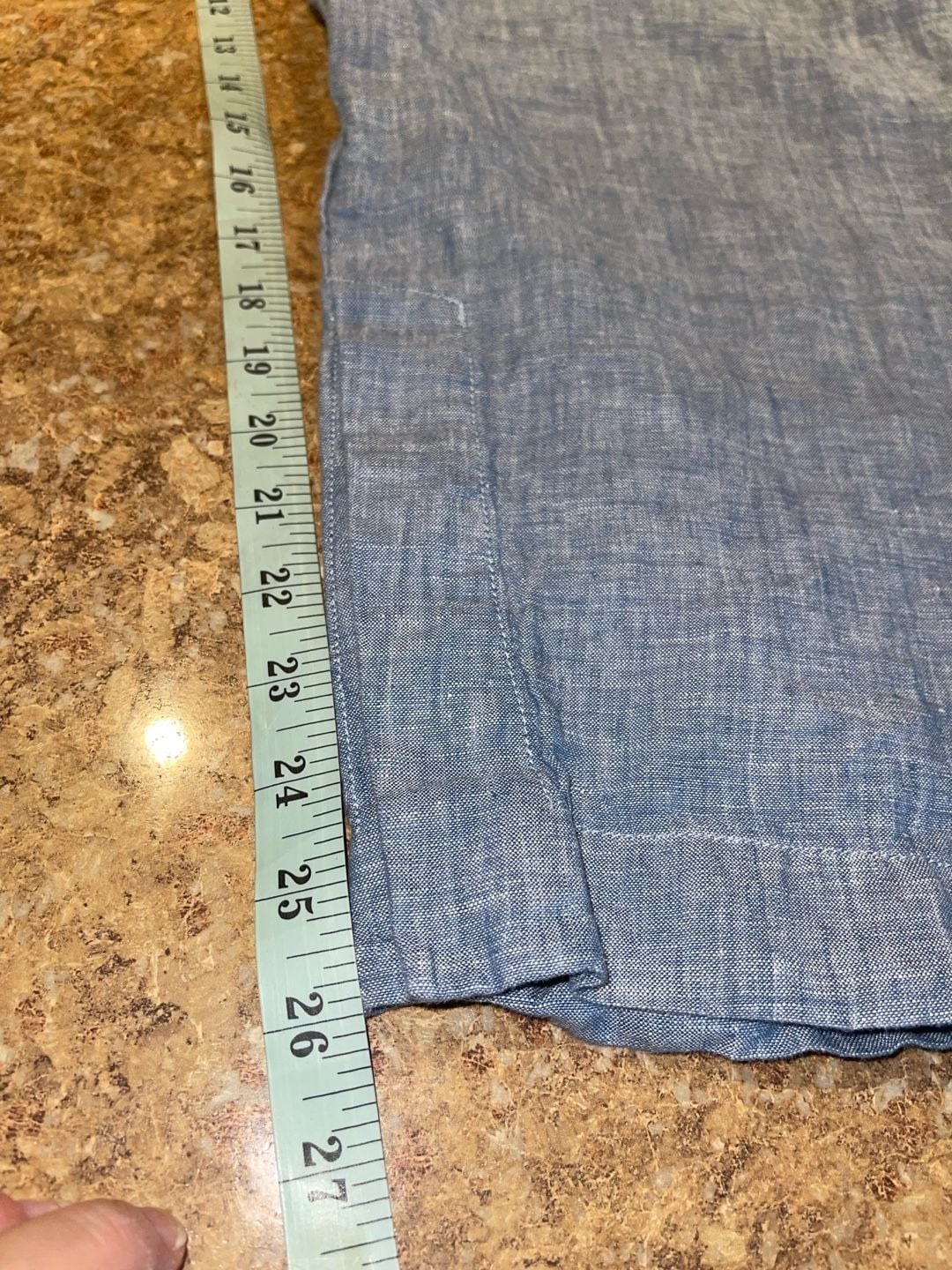 Athleta Cabo Linen Wide Leg Pants 18 Chambray Blue Coastal Resort Drawstring 16