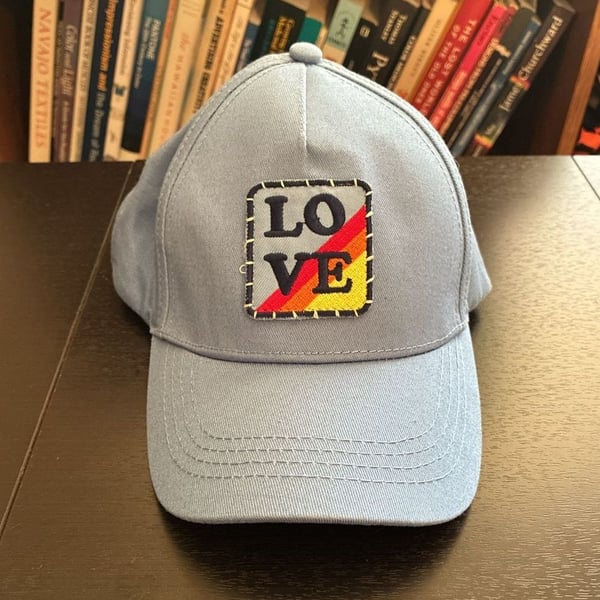 Butter Super Soft Love Rainbow Patch Baseball Cap OS Light Blue Cotton